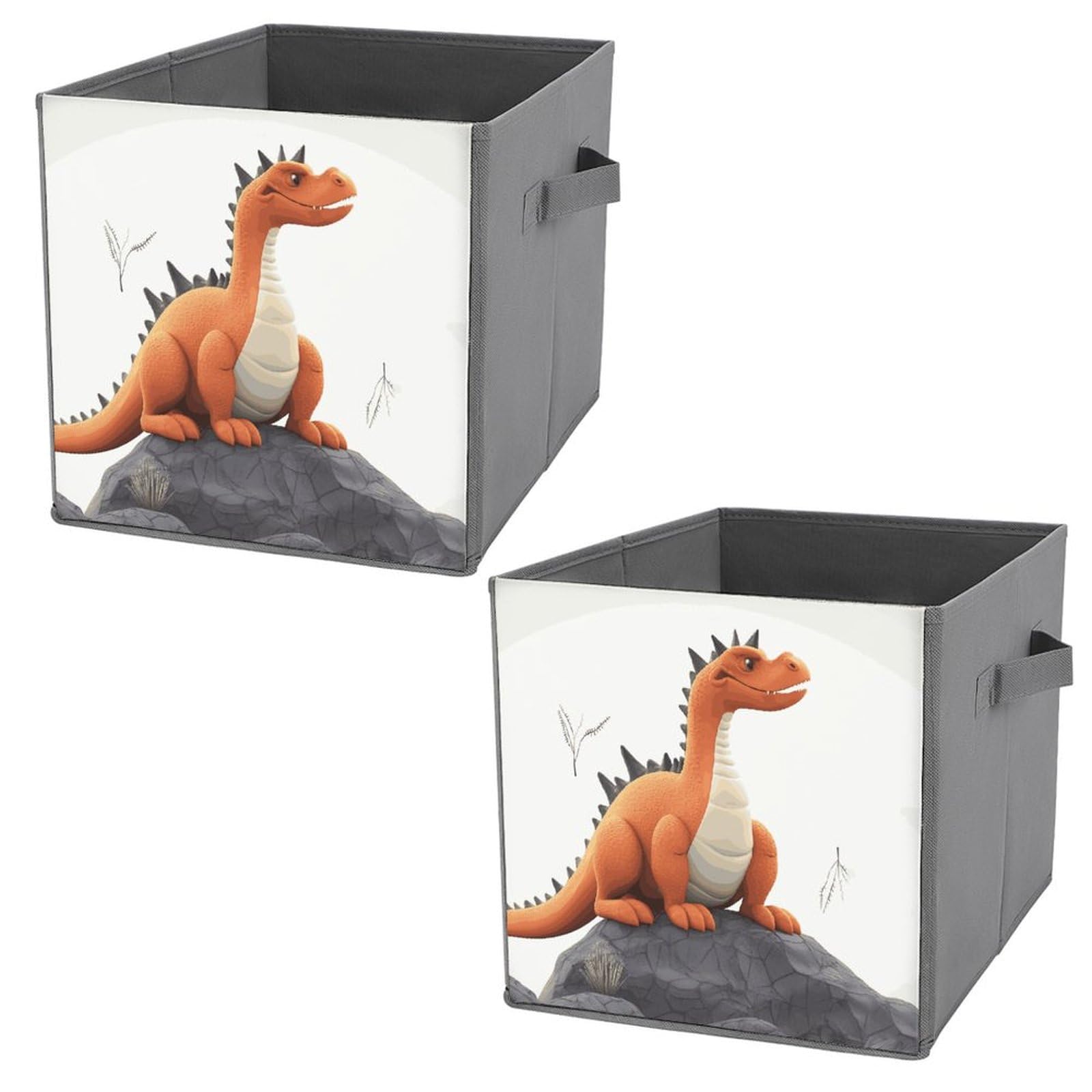 Funny Dragon Printed Storage Baskets 2-Pack - Decorative Fabric Storage Bins for Home Organization, Closet, Nursery & Laundry Room