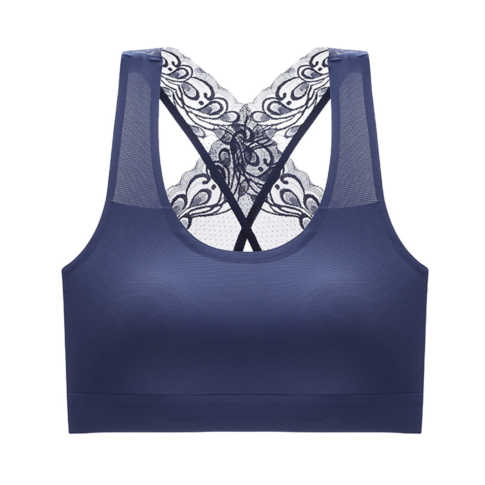 Sexy Cross Back Lace Bras for Women - Plus Size Wireless Lingerie with Comfortable Support for Everyday Wear & Special Occasions