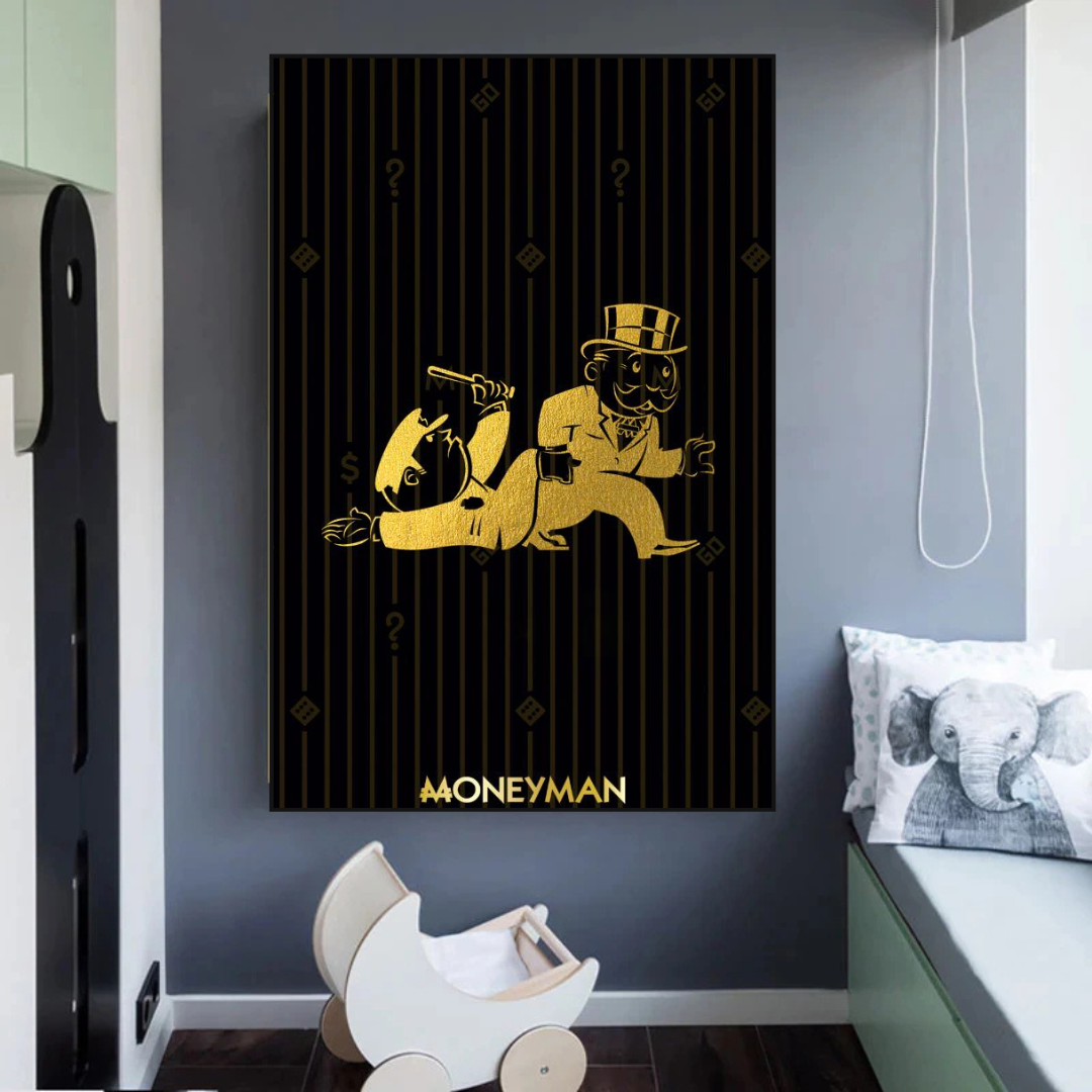 Alec Monopoly Gold Money Man Millionaire Canvas Print - Luxury Wall Art for Home & Office Decor
