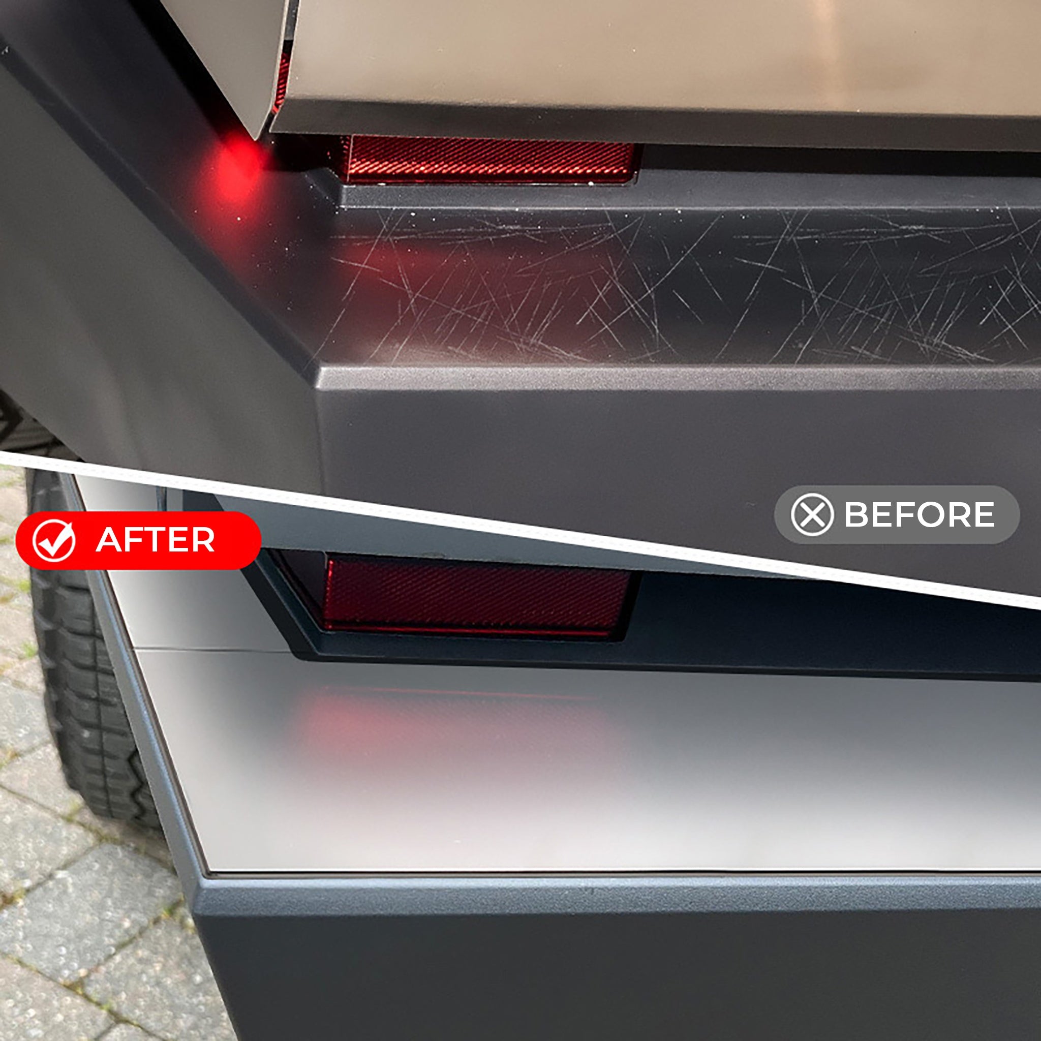 Premium Stainless Steel Rear Bumper Guard for Tesla Cybertruck - Heavy Duty Protection & Scratch Resistance - Perfect for Off-Roading, City Driving & Parking Safety