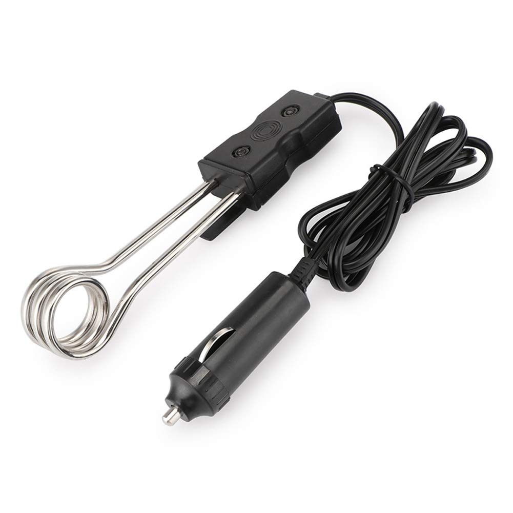 12V Portable Car Immersion Heater - Fast Electric Water Heater for Tea, Coffee & Beverages | Travel, Camping & Road Trip Essential | Compact Kettle for On-the-Go Heating