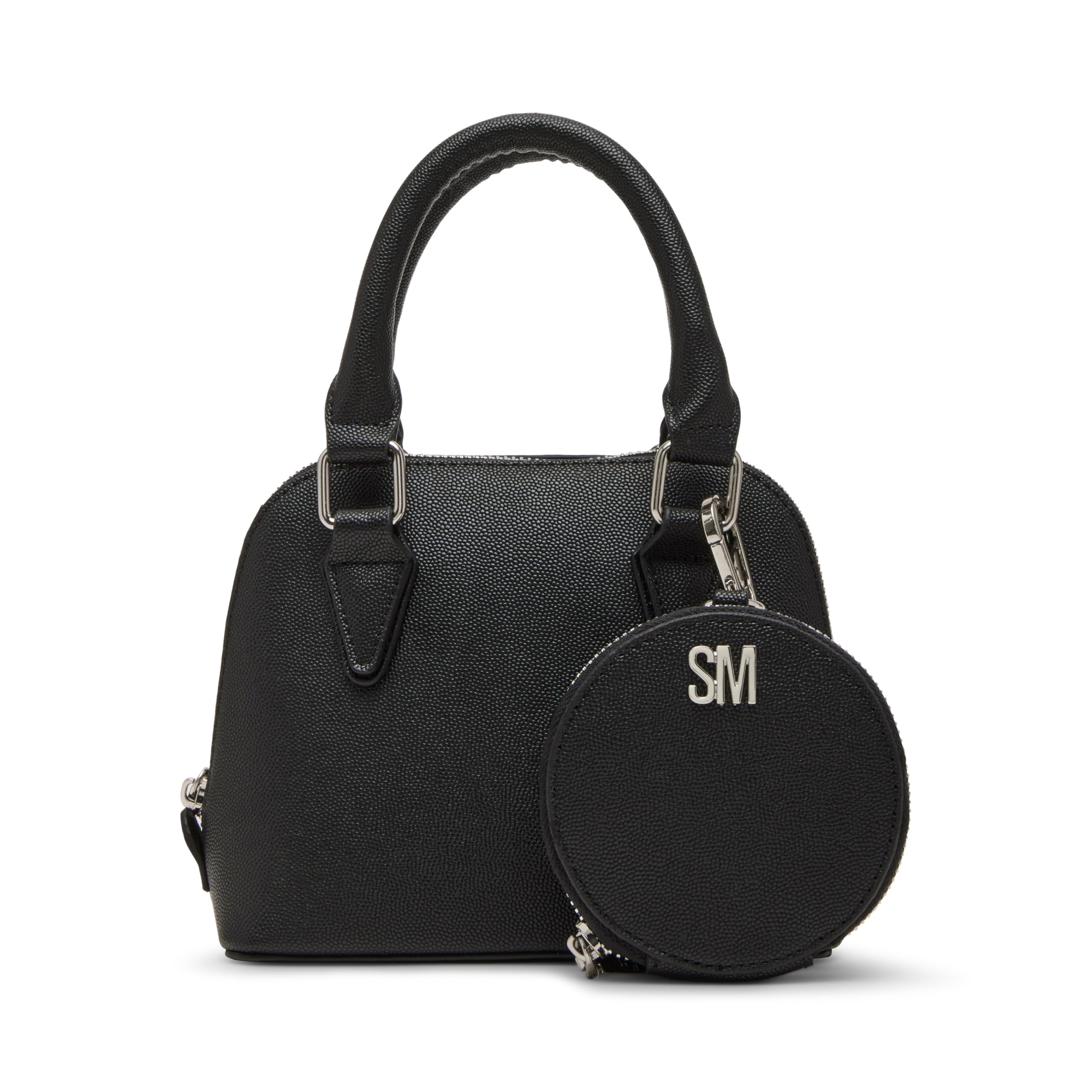 Steve Madden Warren Satchel Handbag Gift Set - Black Leather Crossbody Purse for Women, Perfect for Work, Travel & Everyday Use