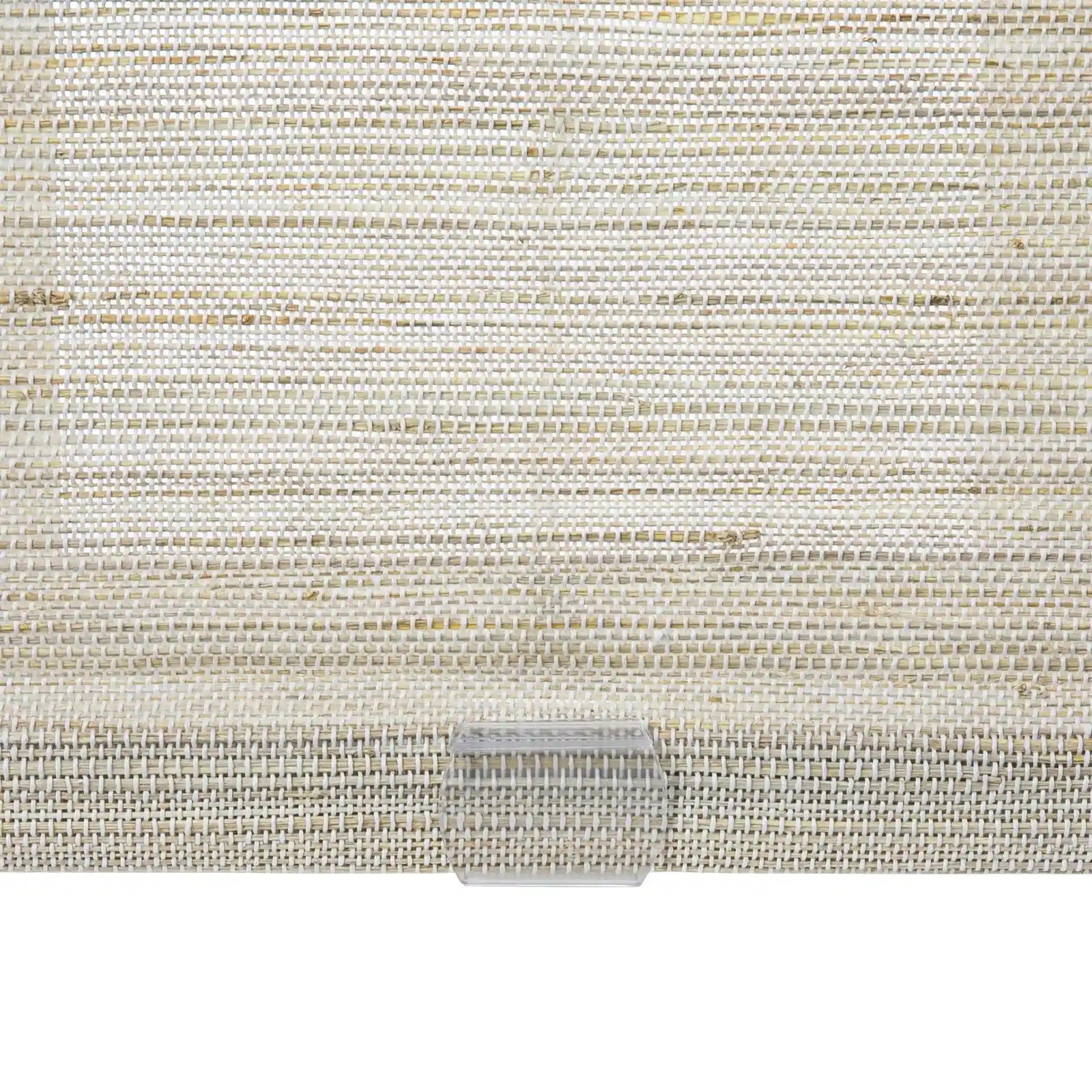 Natural Ramie Cordless Top Down Bottom Up Woven Wood Shade - White Wall Window Treatment for Living Room & Bedroom Privacy