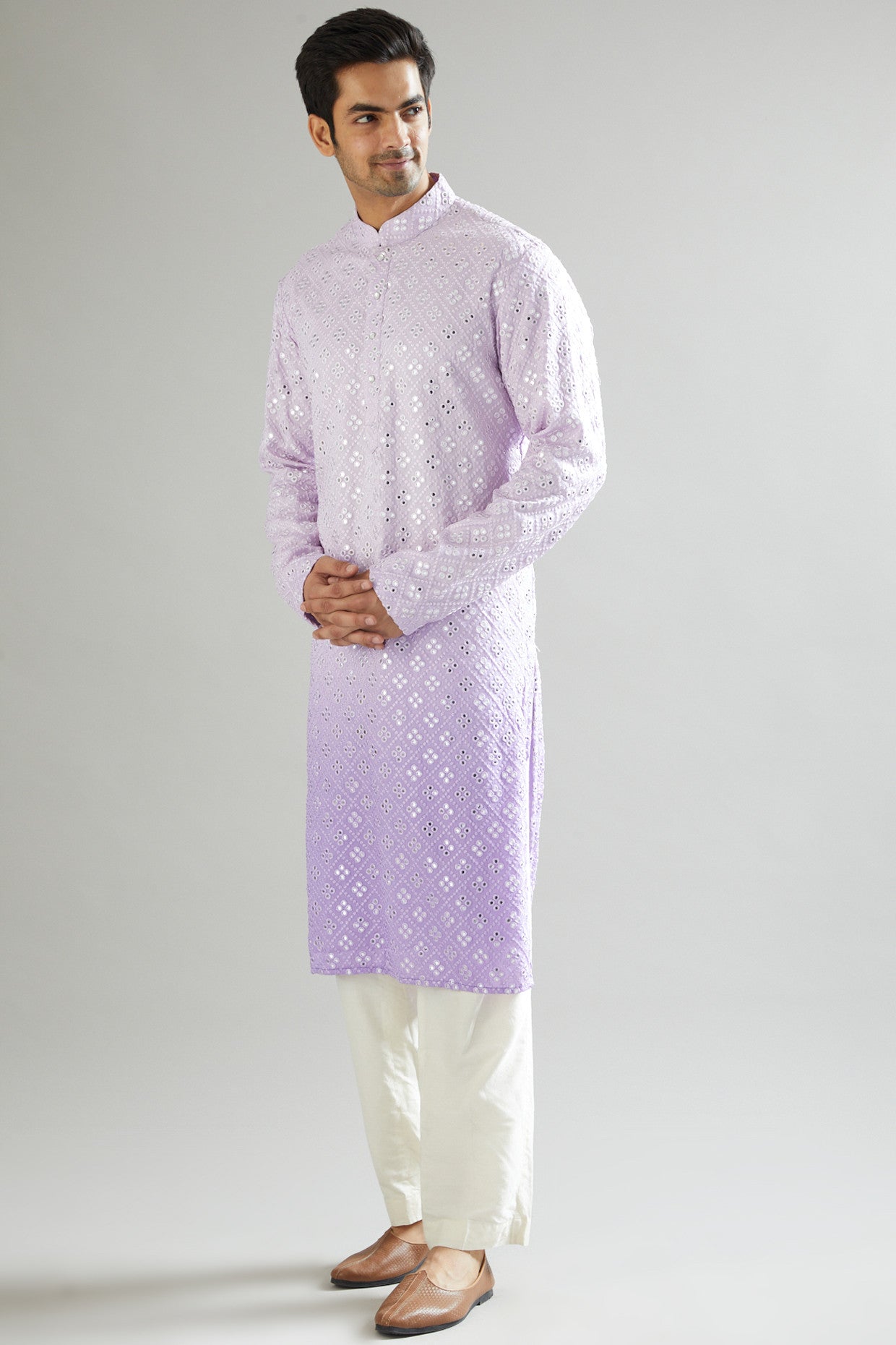 Stylish Purple Ombre Embroidered Kurta for Women | Traditional Indian Tunic Top | Perfect for Festivals, Weddings & Casual Wear