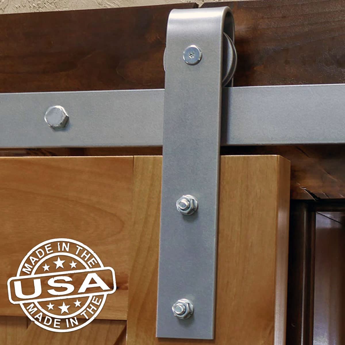 GB60014R2WCV Wagon Wheel Horseshoe Roller Hanger for Barn Doors - Copper Vein Finish | DIY Home Decor