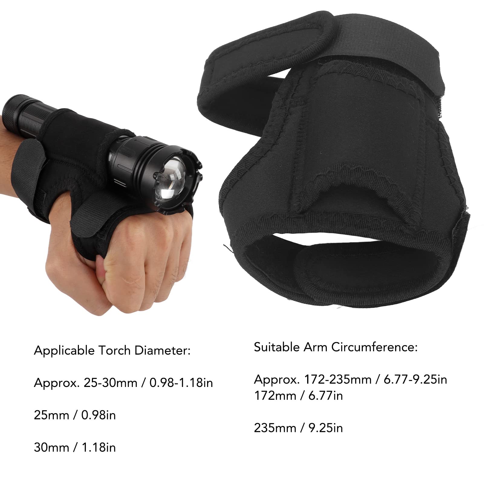 **Durable Nylon Wrist Flashlight Holster for Diving & Outdoor Activities - Hands-Free Flashlight Holder for Scuba Diving, Camping, Hiking & Emergency Use**