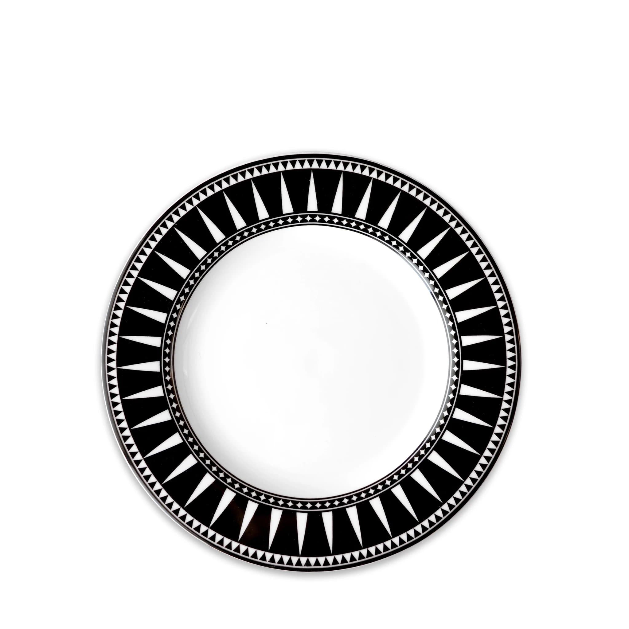 Elegant Black Burst Porcelain Salad Plate - 8-Inch Dinnerware Set for Restaurants, Weddings & Home Dining - Dishwasher & Microwave Safe