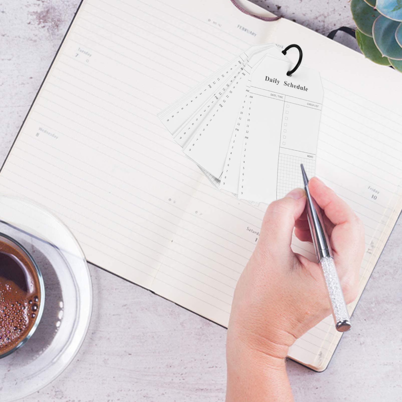NUOBESTY 4-Pack Portable Ring Notebook - Customizable Memo Pads, Homework Planner, Composition Notepads for School & Office Use - Perfect for Scheduling, Note Taking & Daily Organization