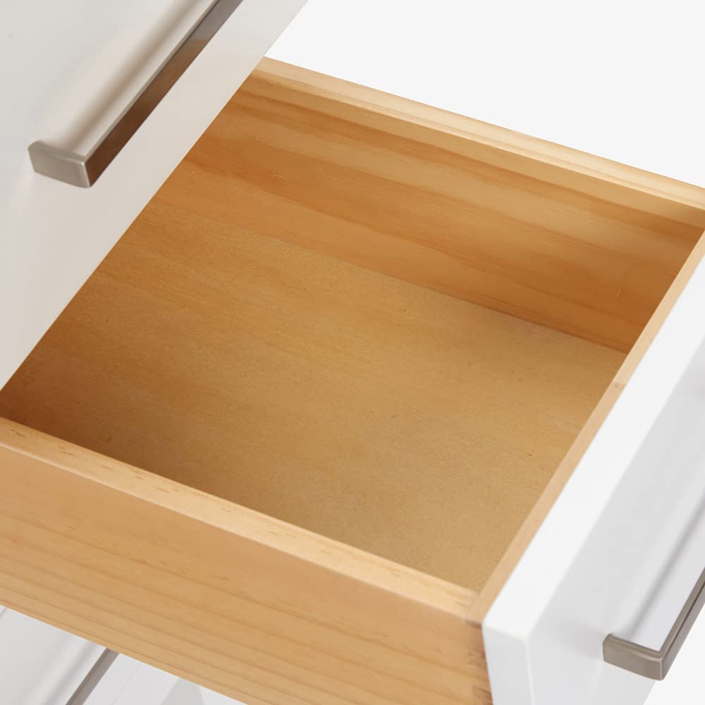 Ariel Cambridge 43 Inch White Bathroom Vanity with Sink - Solid Wood Vanity Cabinet, Carrara Marble Countertop & Oval Undermount Single Sink - 2 Soft Closing Doors & 9 Drawers - Perfect for Modern Bathroom, Master Bath, or Powder Room Remodel