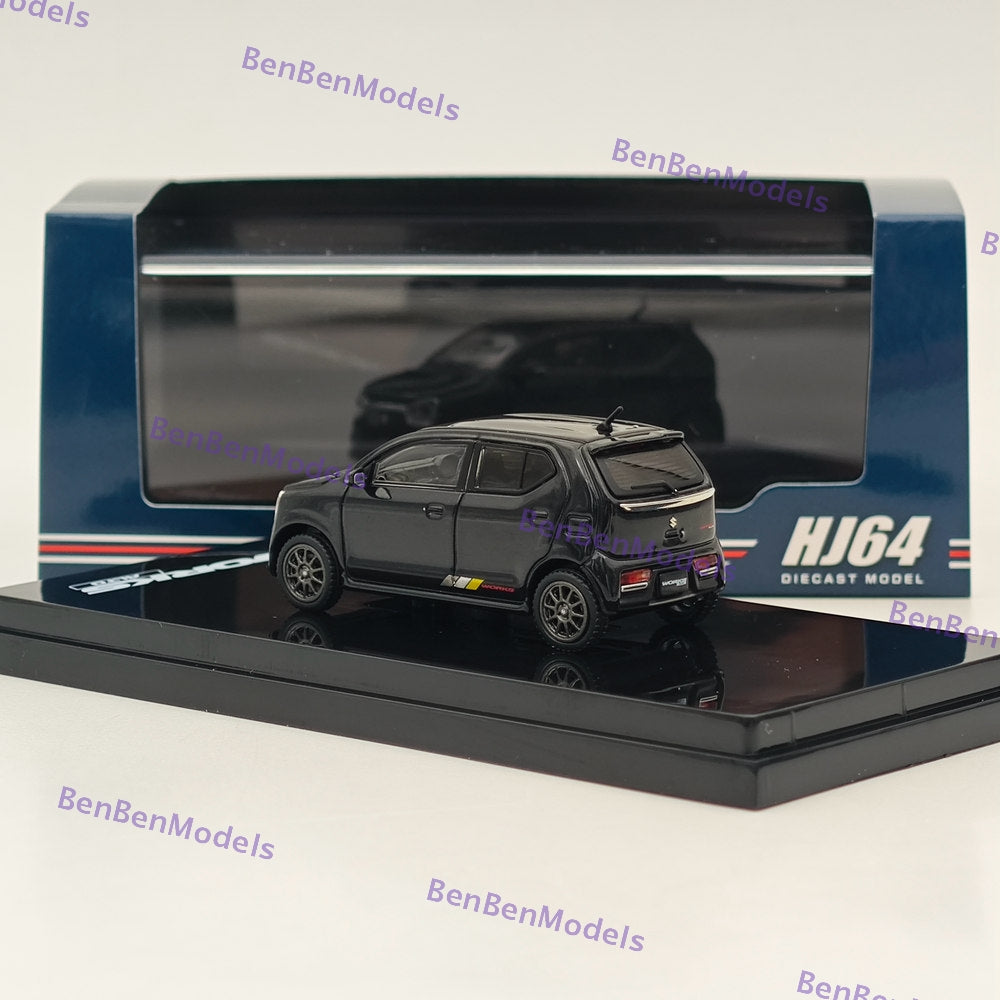 1/64 Scale Hobby Japan SUZUKI ALTO WORKS (HA36S) Diecast Model Car - Bluish Black HJ641070ABK | Collectible Miniature Vehicle for Display, Racing Enthusiasts, and Japanese Car Fans