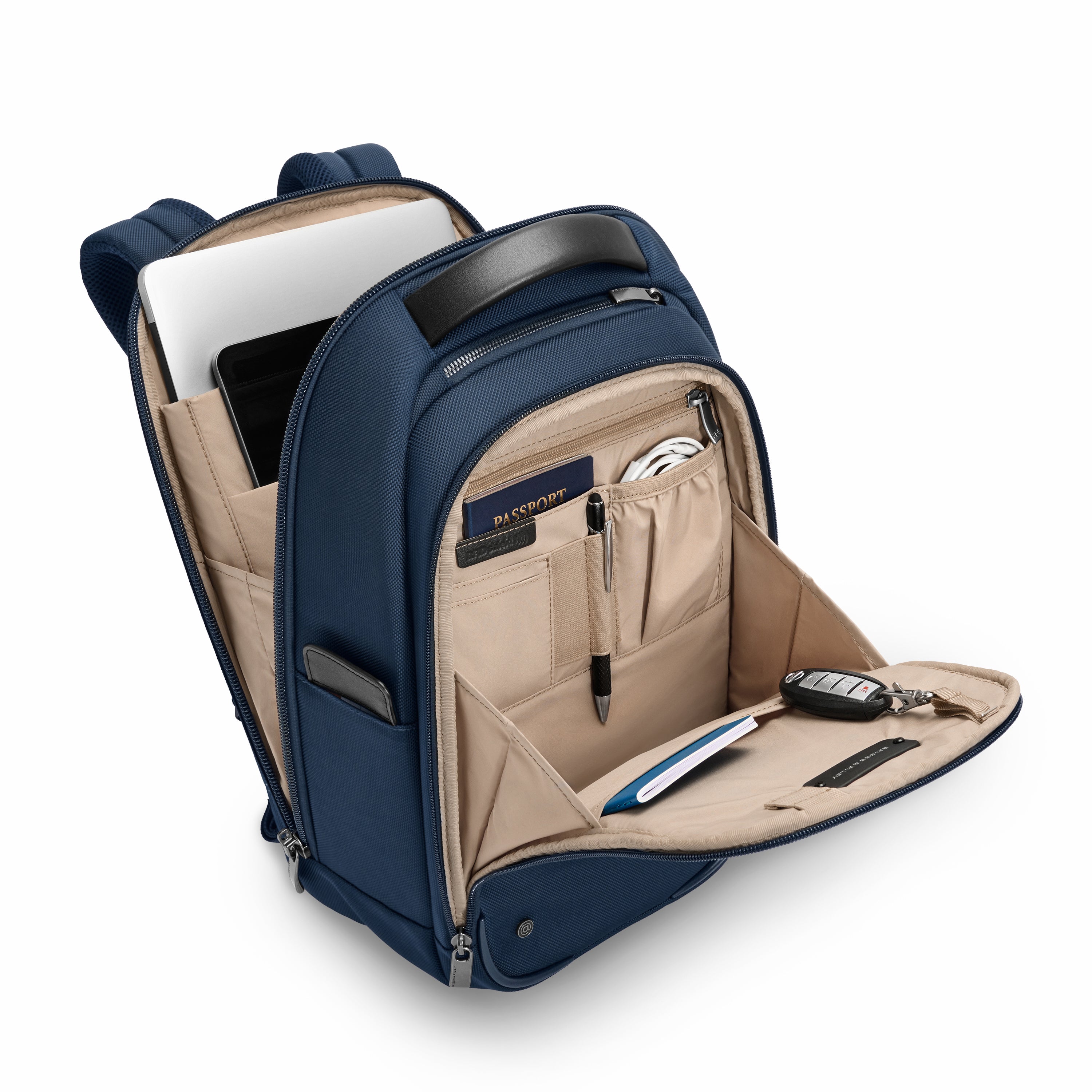 Briggs & Riley @work 2.0 Slim Backpack for Business Travel & Commuting - Durable Laptop Backpack with USB Charging Port, Water-Resistant, Perfect for Work & College