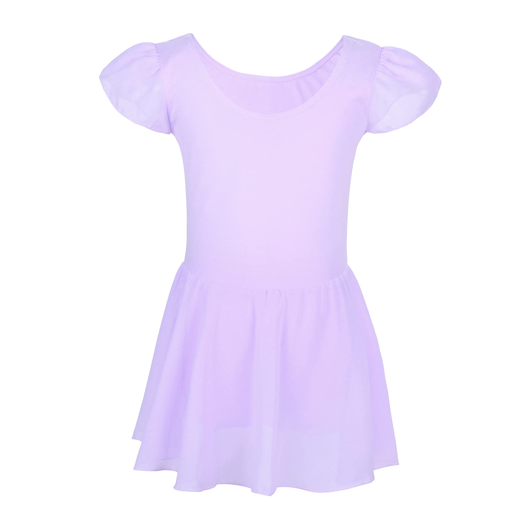 Zando Girls Ballet Leotard with Tulle Skirt - Short Sleeve Gymnastics Leotard for Toddlers - Dance Outfit for Ballet, Gymnastics & Recital Performance