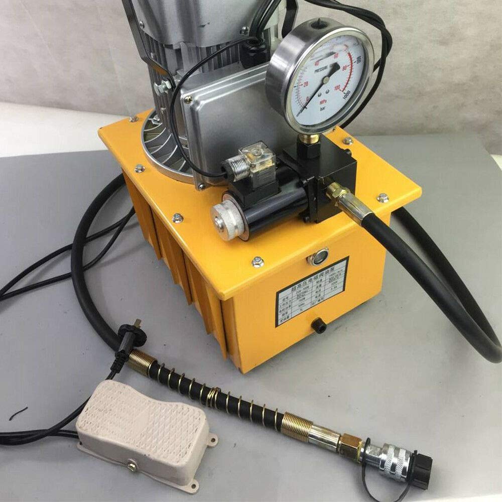 750W 7L Electric Hydraulic Pump with Solenoid Valve & Pedal Control - 110V Oil Cylinder Pump with 1.8m Hose for Automotive Repair, Industrial Equipment & Hydraulic Machinery