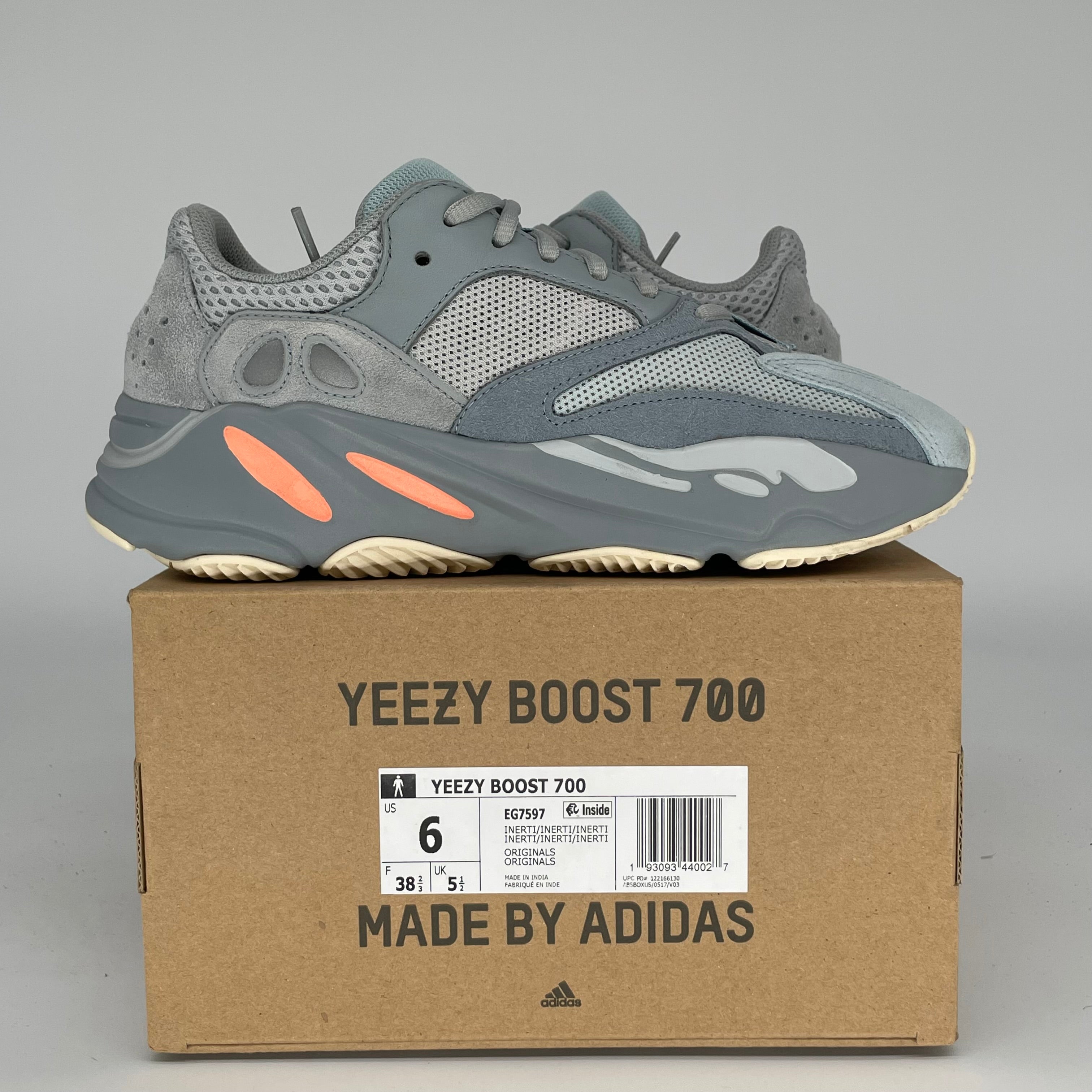 Adidas Yeezy Boost 700 'Inertia' Sneakers - Men's Size 6 (EG7597) | Comfortable Running & Casual Shoes for Gym, Streetwear & Everyday Wear