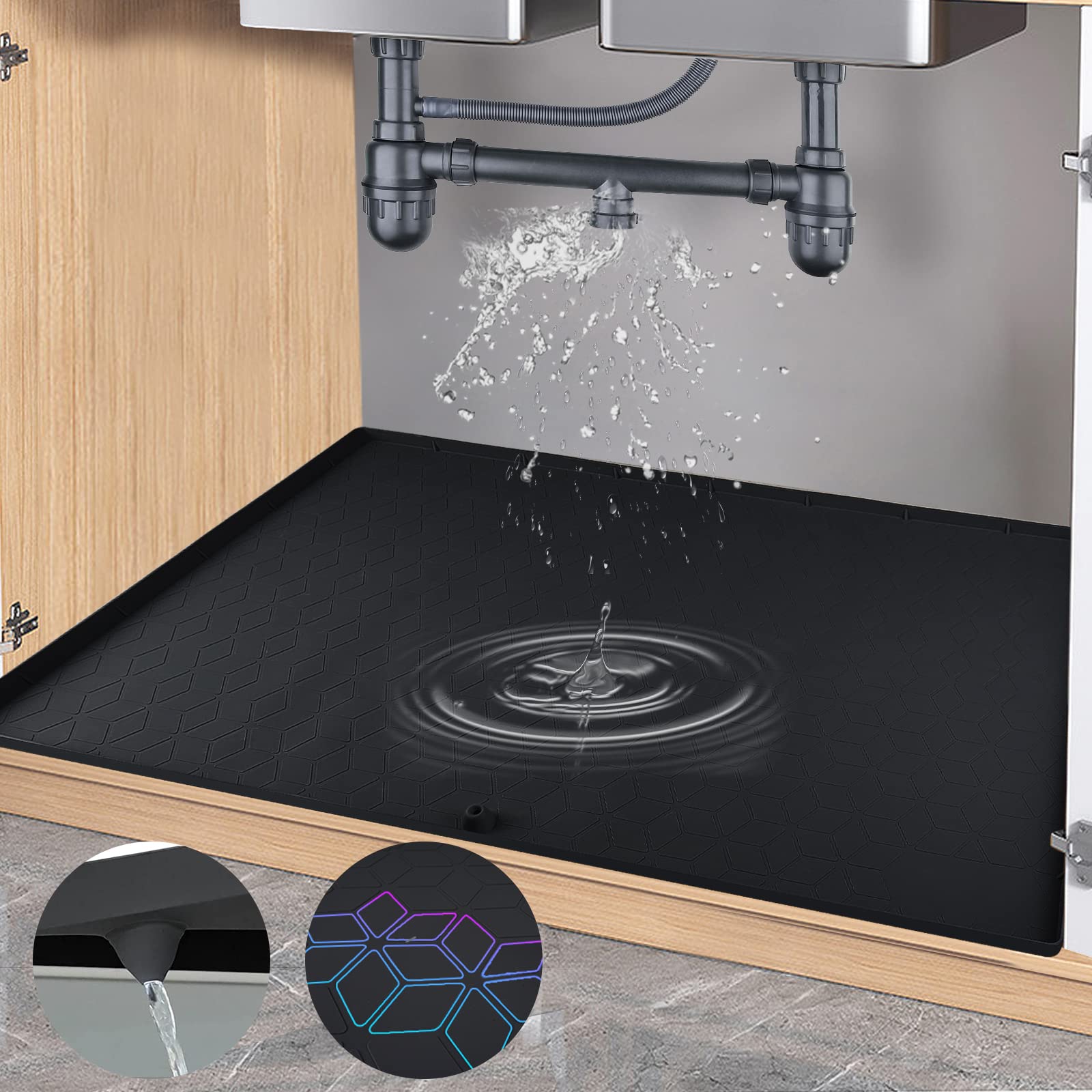 AUMIO Waterproof Silicone Under Sink Mat 22