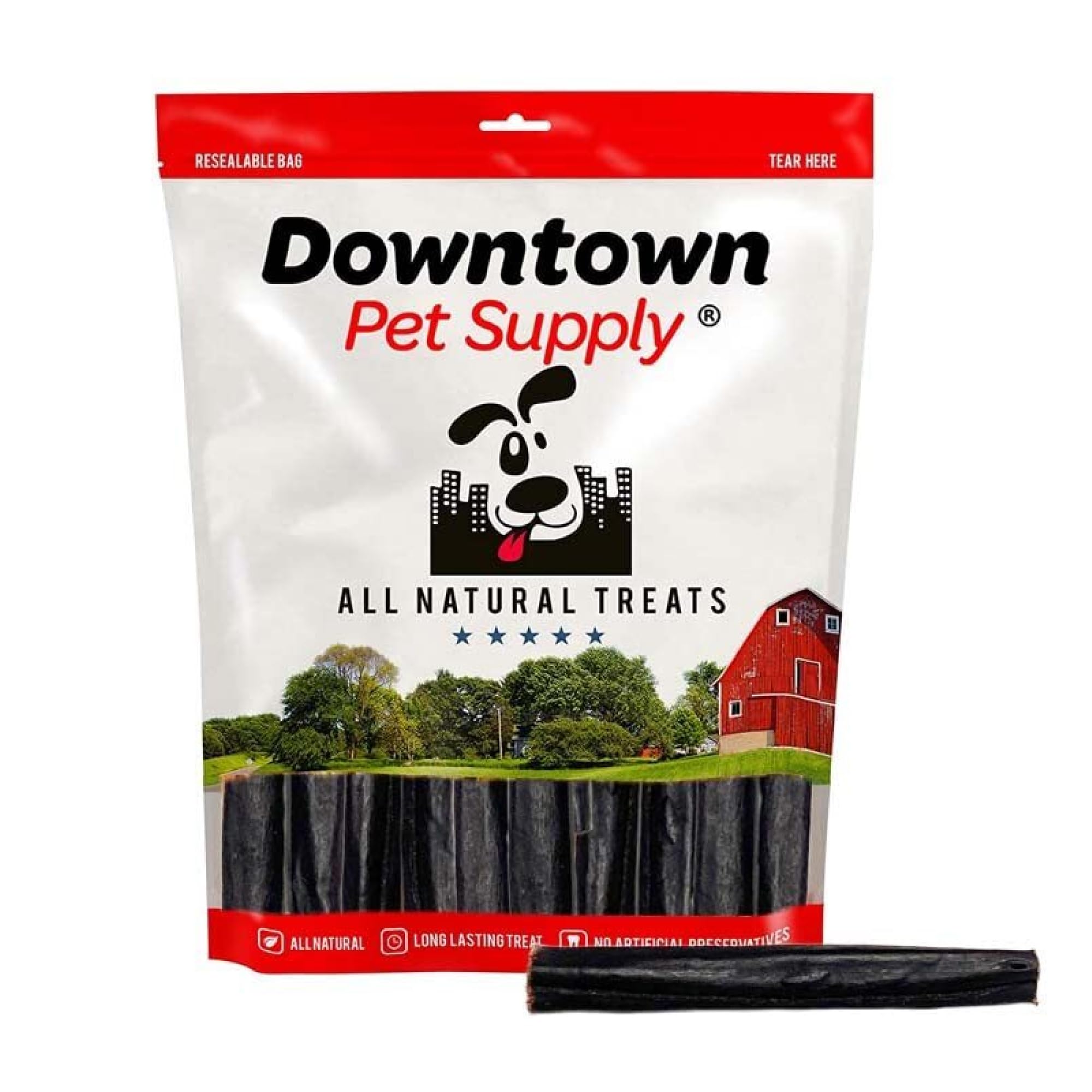 5 Pack Beef Collagen Sticks for Dogs - 6 Inch Natural Rawhide-Free Dog Chews | Long Lasting Odorless Dental Treats | Single Ingredient with Vitamins & Nutrients | Perfect for Teething, Training & Dental Care