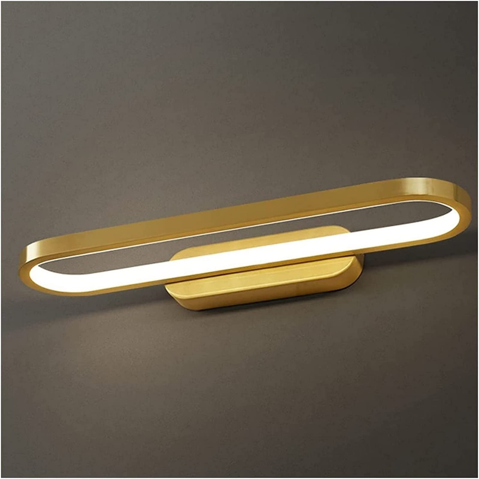 Modern LED Mirror Lamp with Adjustable Color (3000K-4000K-6000K) - Waterproof Brass Bathroom Wall Light for Makeup Vanity & Bedside Decor - Perfect for Bathroom, Bedroom, and Dressing Room Lighting