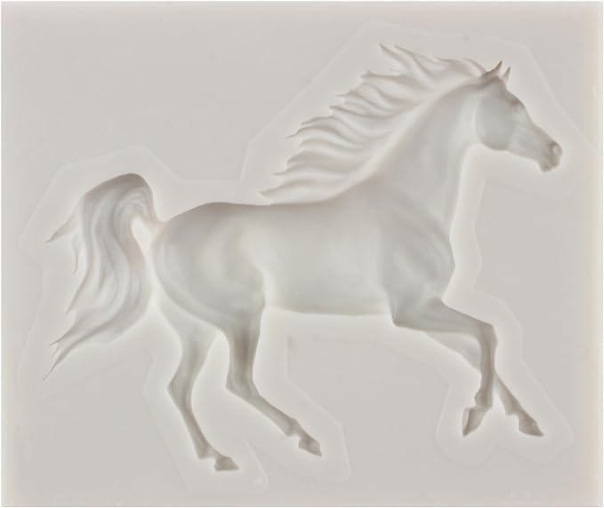 Horse Fondant Mold - Running Horse Silicone Chocolate Candy Mold for Cake Decorating, Cupcake Topper, Gum Paste & Polymer Clay - Set of 1 - Perfect for Birthday Parties, Wedding Cakes & DIY Dessert Decorations