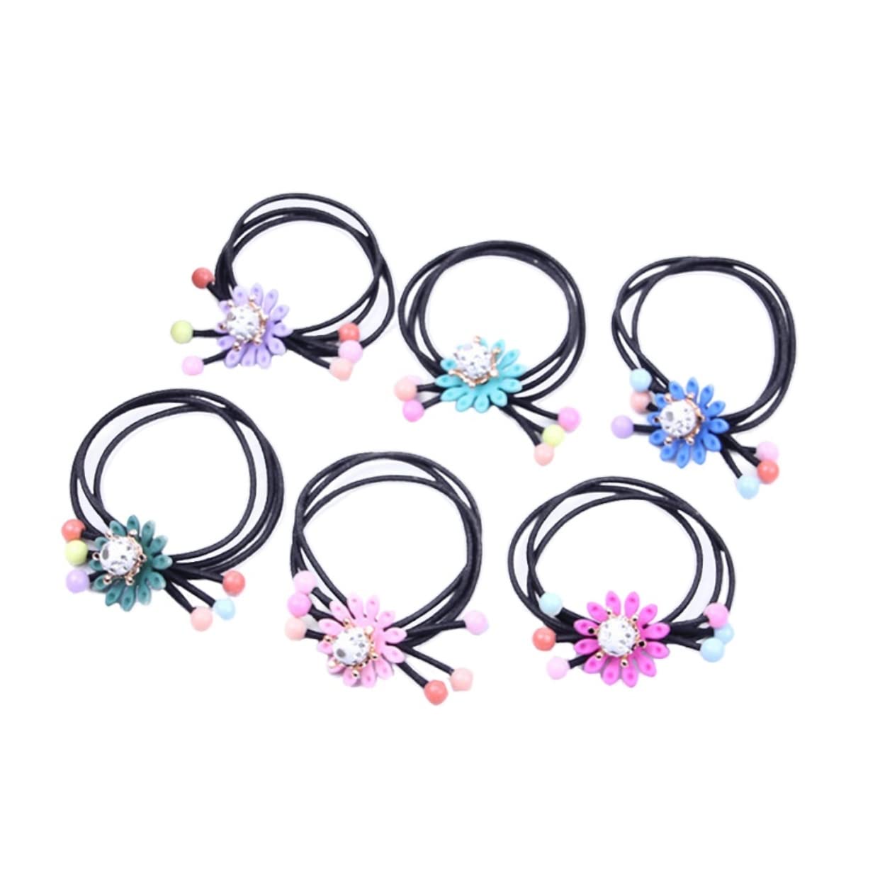 Lurrose 6-Pack Stretch Headbands for Women - Rhinestone Hair Ties, Ponytail Holders & Hair Ropes Set - Perfect for Workouts, Parties & Everyday Styling