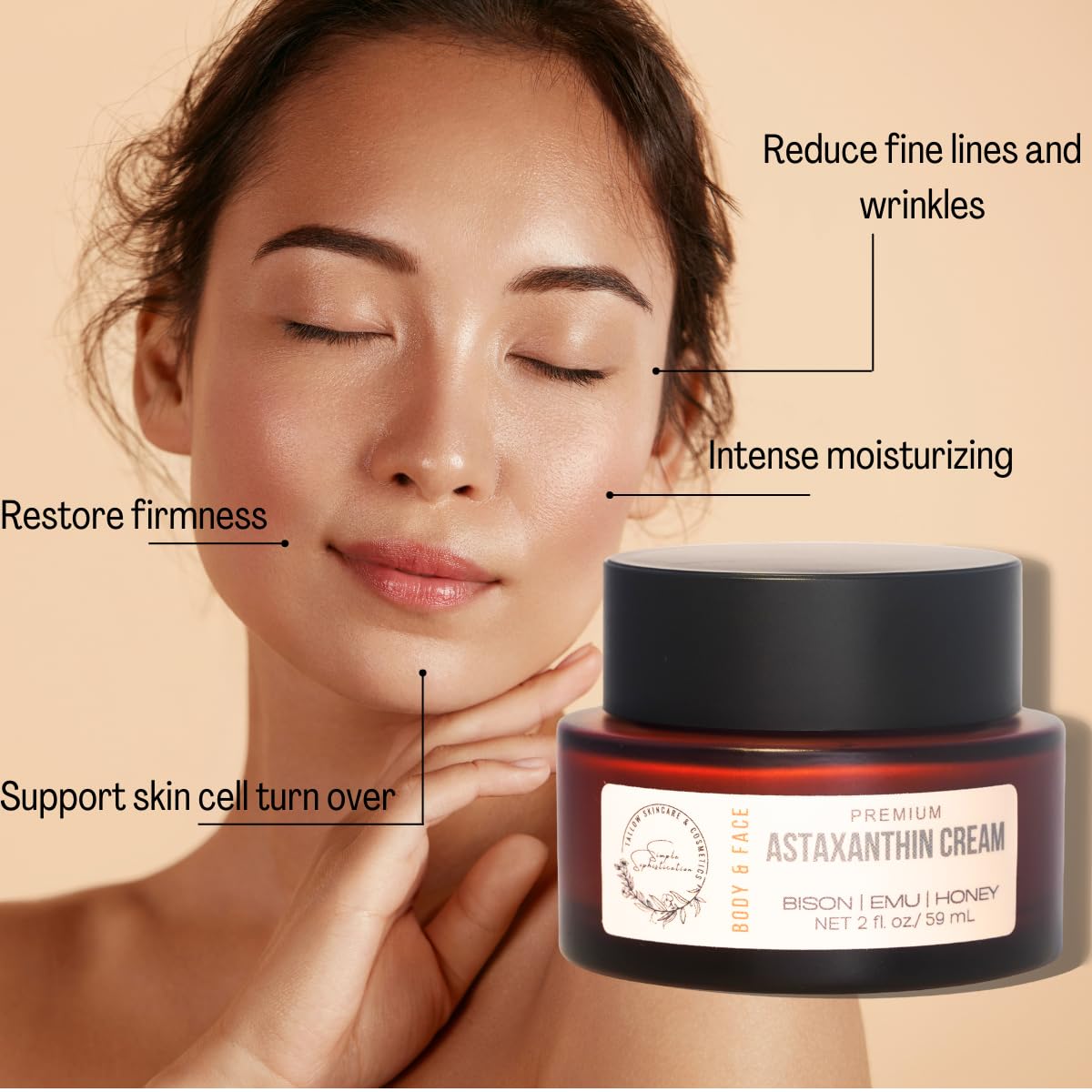 Bison Tallow Balm with Honey & Emu Oil - Natural Skincare for Sensitive Skin - 2 fl oz | Soothes Dryness & Eczema
