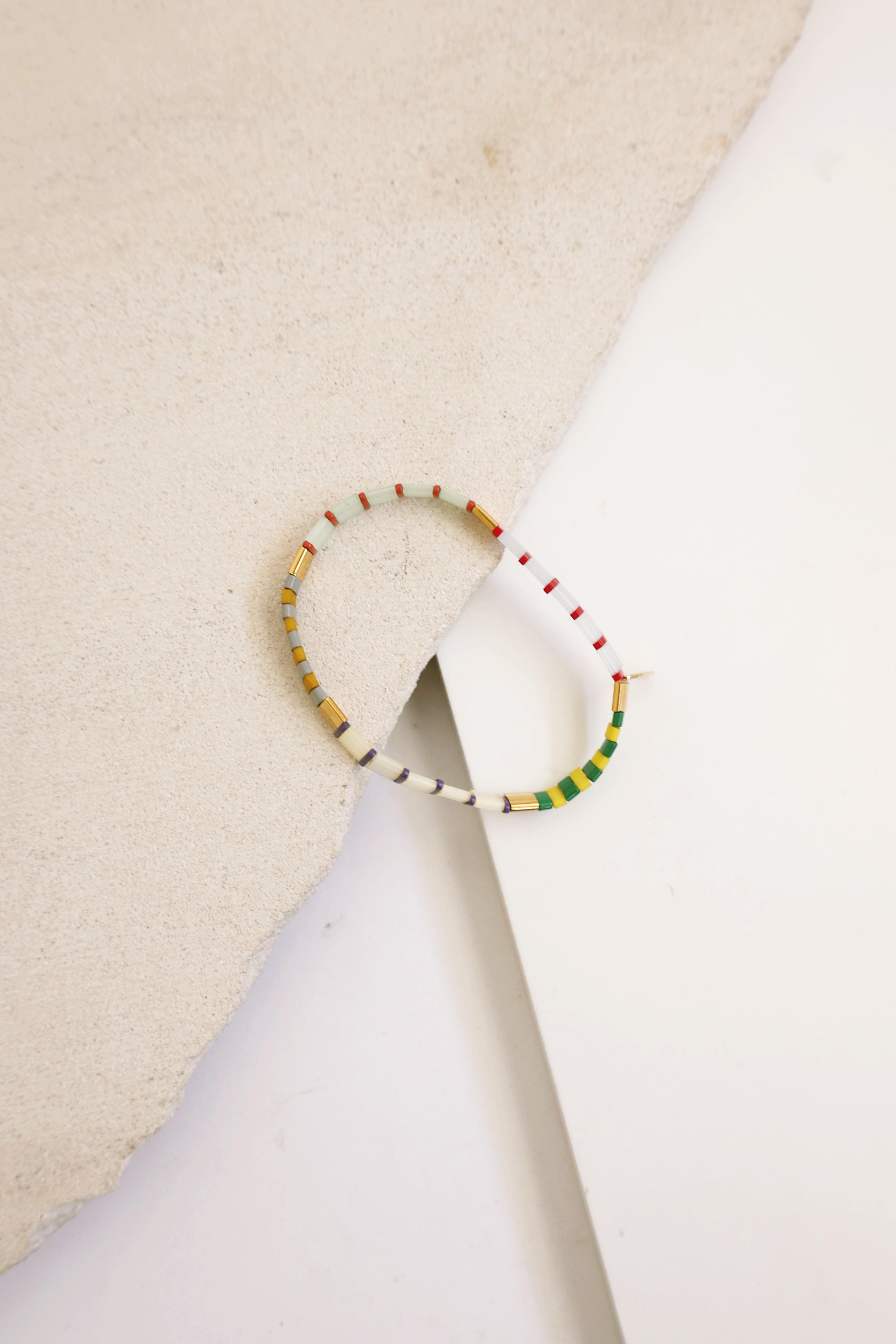 Elegant Beaded Chicklet Bracelet in Beige - Perfect for Casual Wear, Boho Style & Everyday Fashion Accessories