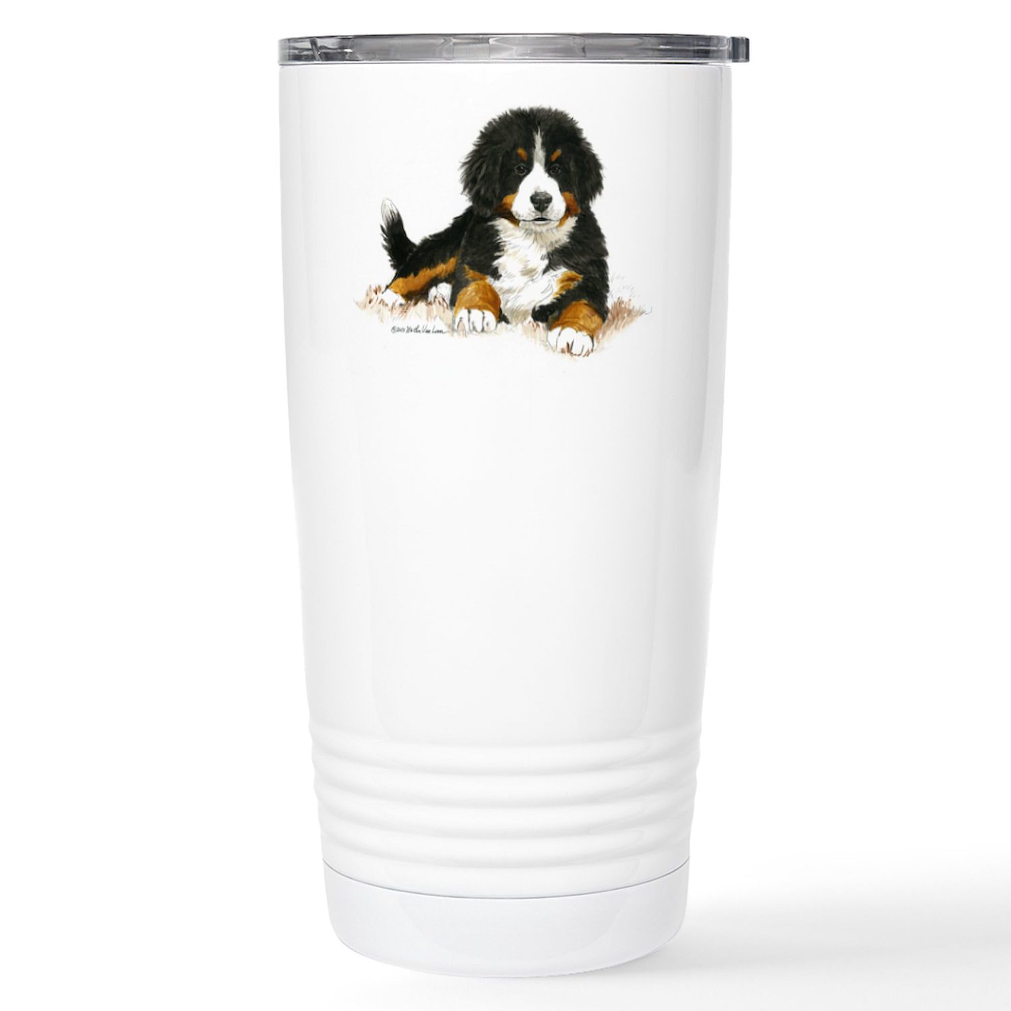 Bernese Mountain Dog Travel Mug 20 oz - Insulated Stainless Steel Coffee Tumbler with Bright Eyes Design - Perfect for Hot & Cold Drinks at Home, Office or Outdoor Adventures