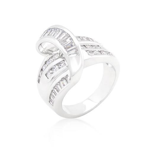 Channel Set Overlap Ring - Elegant Stackable Diamond Ring for Women, Perfect for Weddings, Anniversaries & Special Occasions