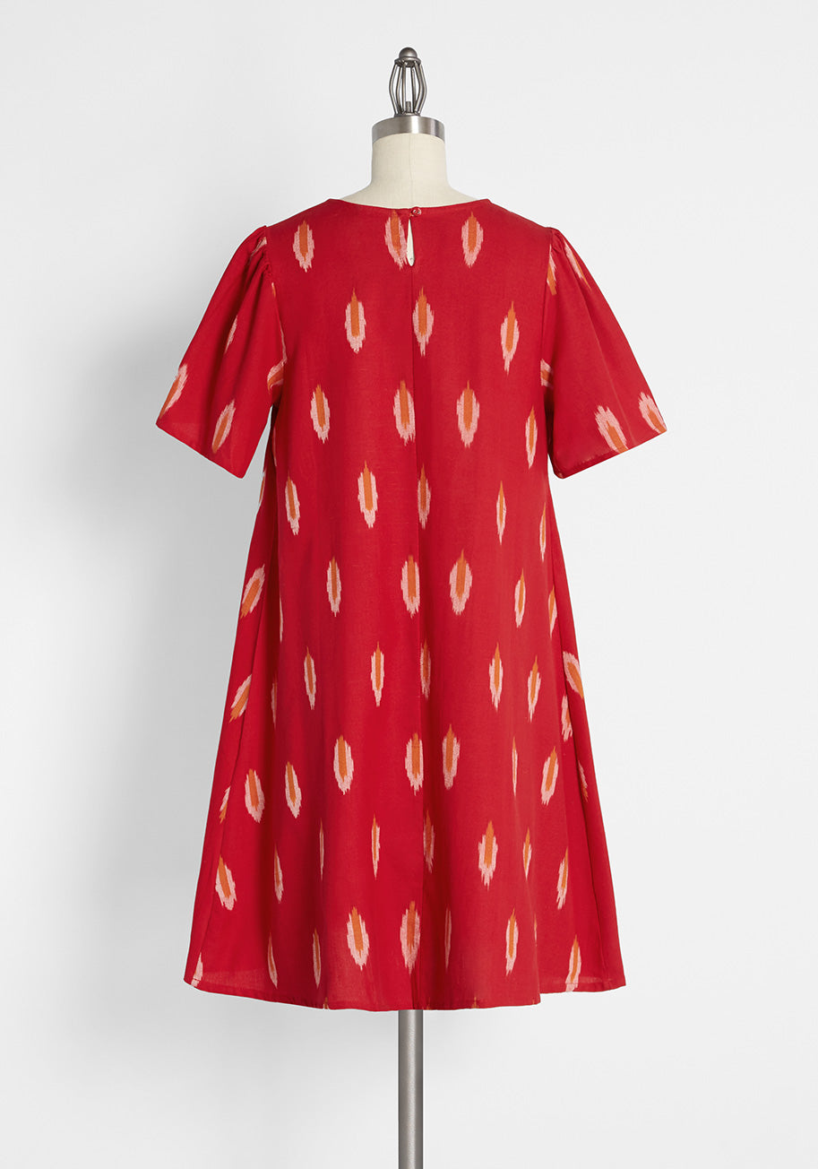 Elegant A-Line Dress with Floral Print - Women's Flowy Summer Dress for Casual Wear, Parties & Date Nights