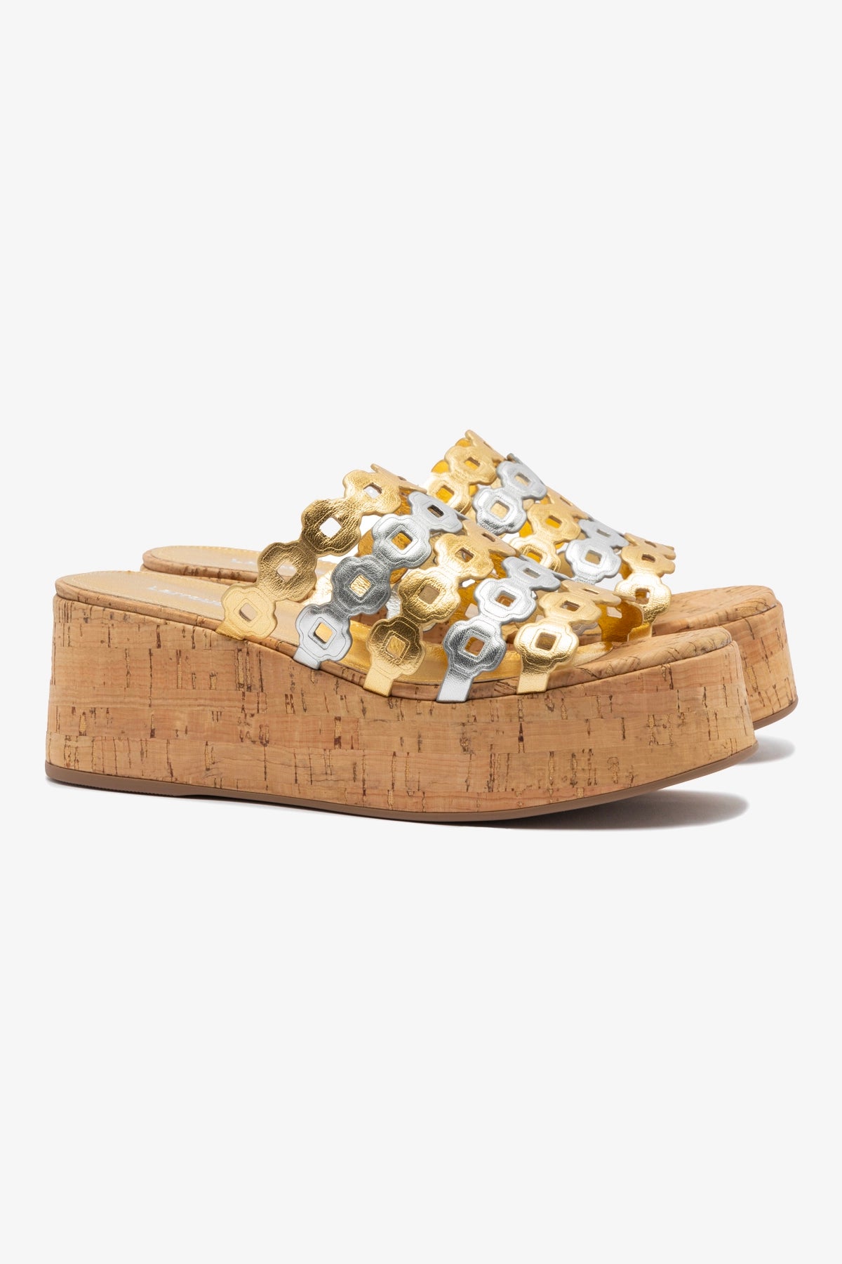 Charli Mule Women's Metallic Leather Slides - Gold & Silver Comfortable Sandals for Casual Wear, Beach, and Summer Outfits