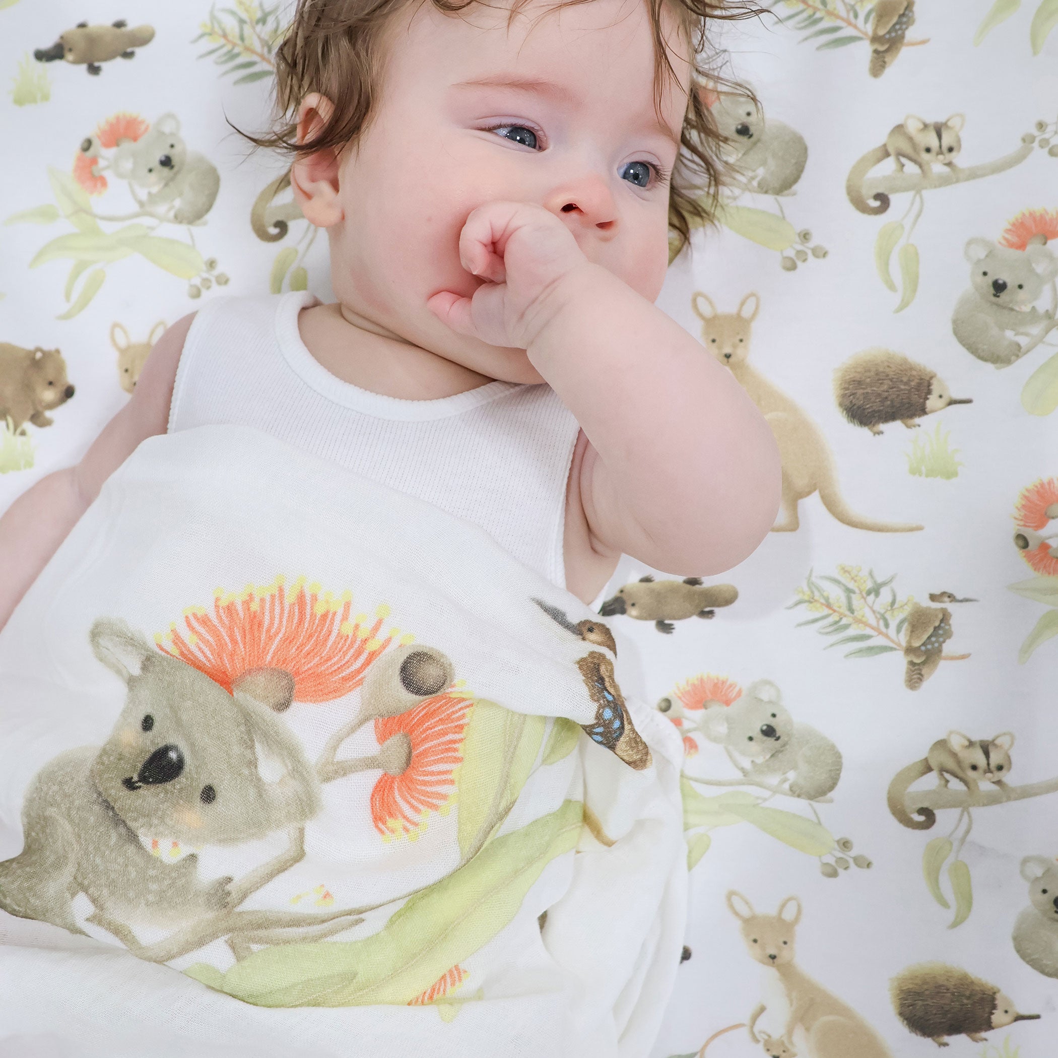 Premium Aussie Animals 3-Pack Muslin Swaddle Blankets - Soft Baby Wraps for Newborns & Infants | Perfect for Swaddling, Nursing Cover, and Stroller Blanket