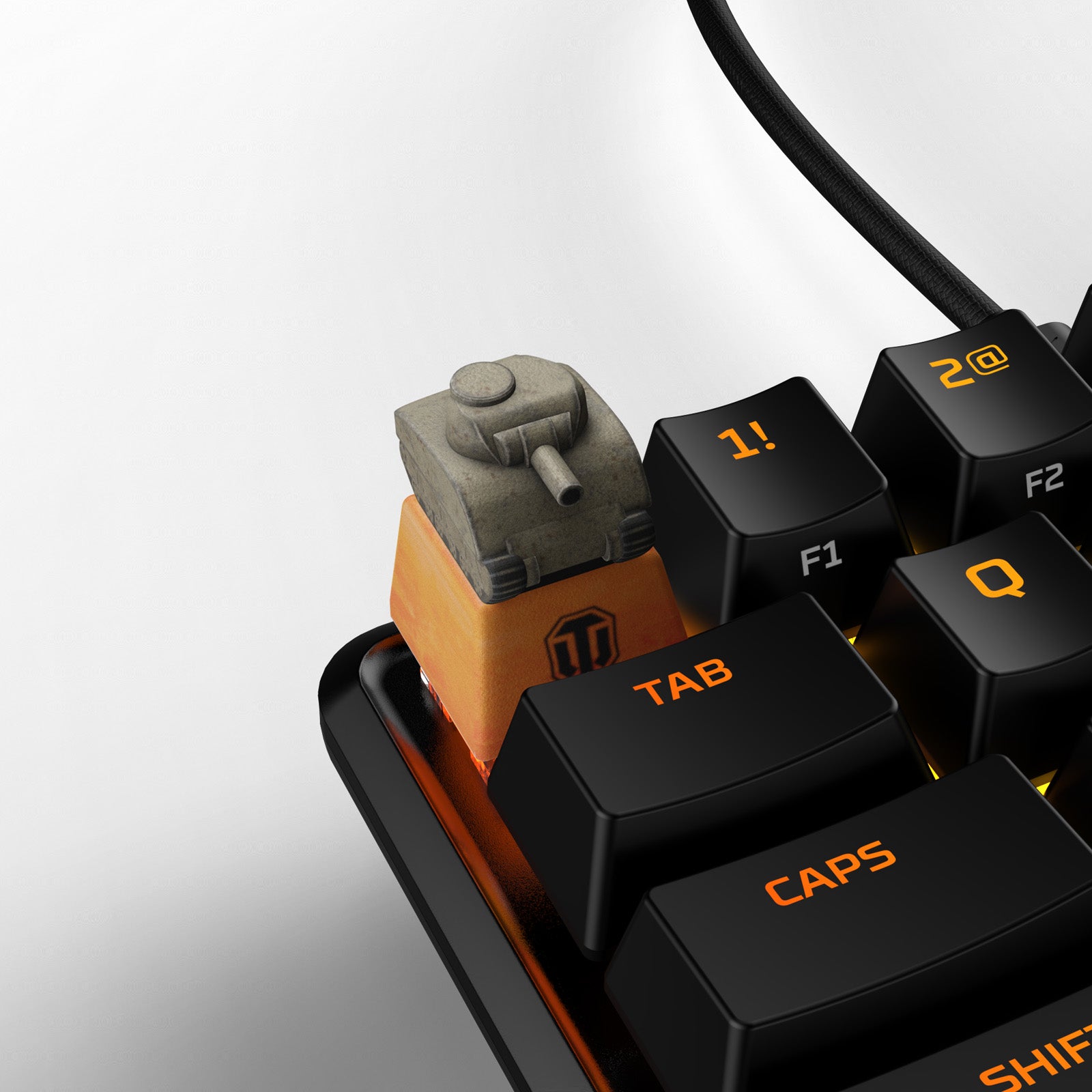 HX3D World of Tanks Sherman Tank Mechanical Keyboard Keycap - Custom WASD Gaming Key for Cherry MX Switches - Perfect for PC Gaming and Esports Enthusiasts