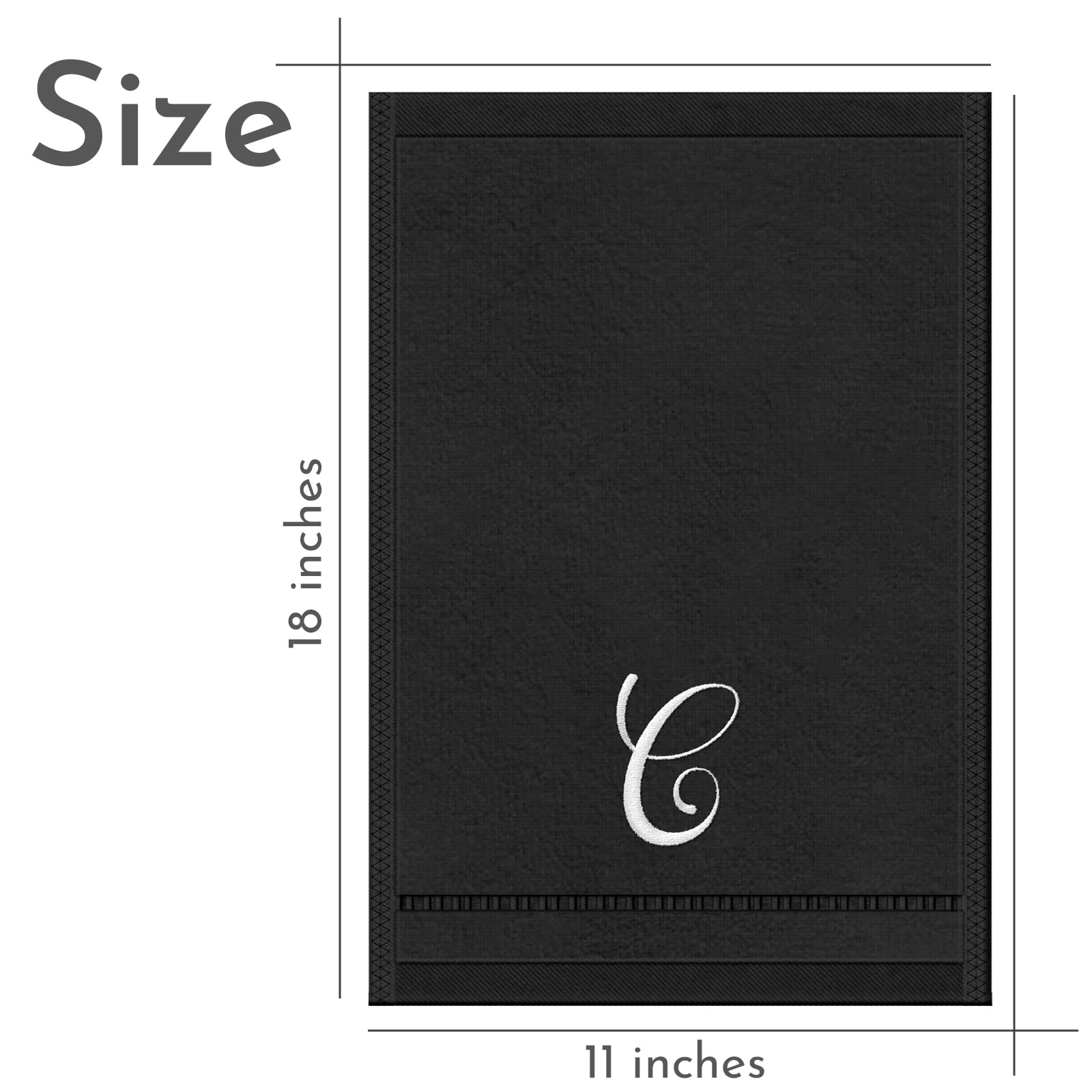Personalized Monogrammed Hand Towels Set of 2 - 100% Cotton Embroidered Bathroom Towels 11