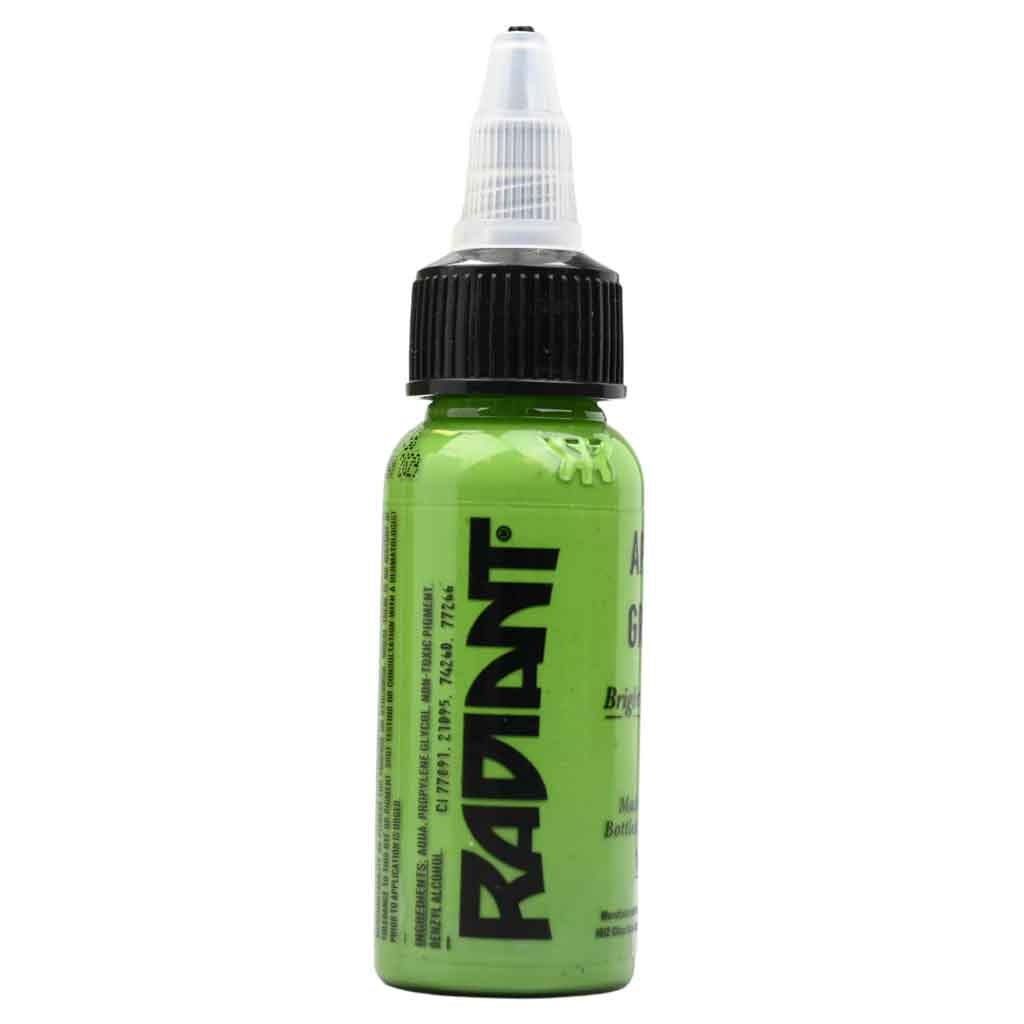 Premium Apple Green Tattoo Ink - 1 oz Bottle for Professional Tattoo Artists | Vibrant, Long-Lasting Color | Ideal for Sleeves, Lettering & Body Art