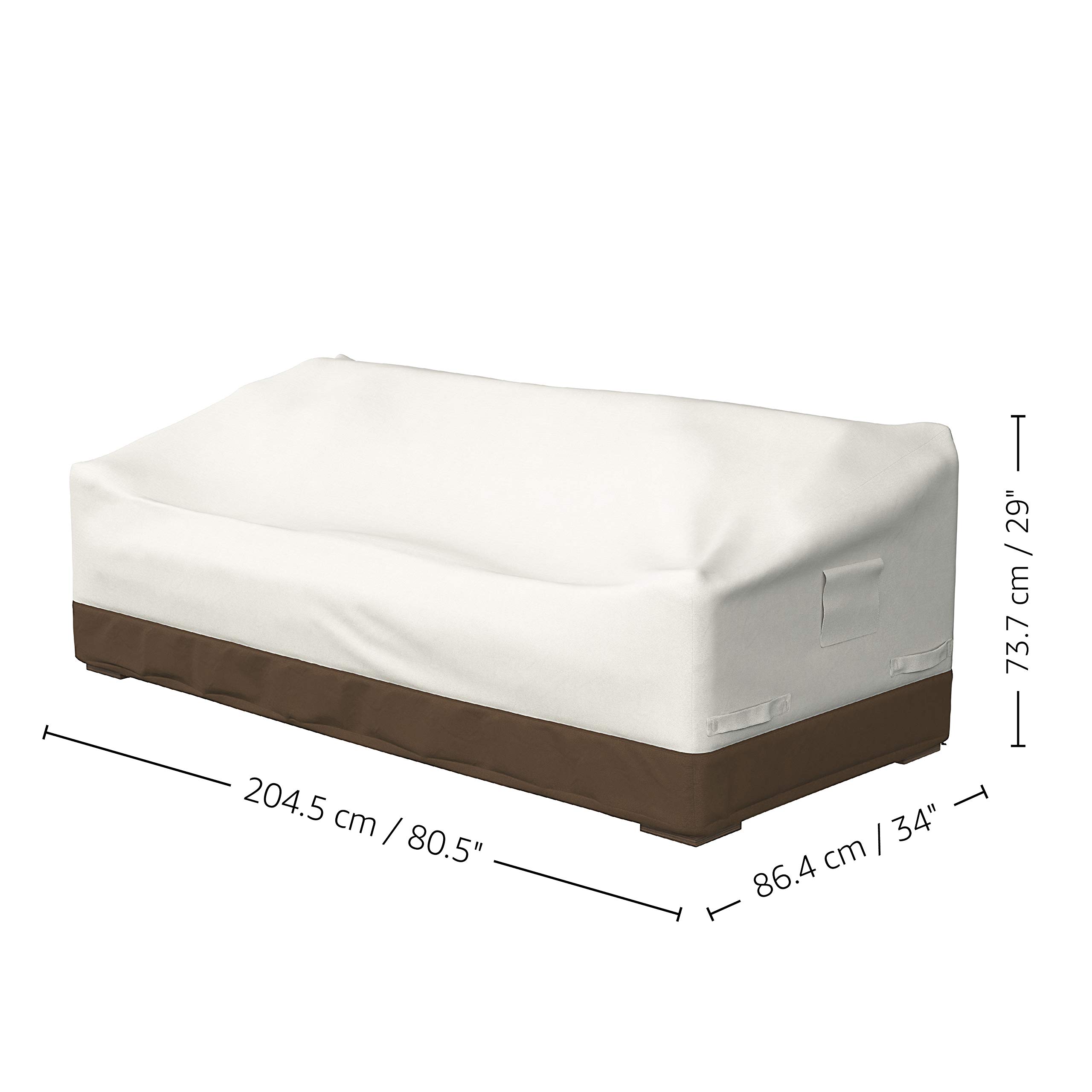 Amazon Basics Griffen 3-Seater Outdoor Sofa Cover & Coffee Table Cover - Waterproof, UV Resistant Patio Furniture Protector for Rain, Sun, Snow - Perfect for Backyard, Deck, Garden, and Poolside Use