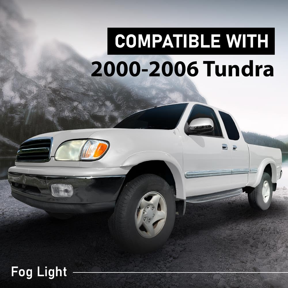 G-PLUS Clear Lens Fog Lights Compatible with Toyota Tundra 2000-2006 - CAPA Certified Pair (LH & RH) with Bulbs TO2593102 & TO2592102 - Perfect for Night Driving and Off-Road Adventures