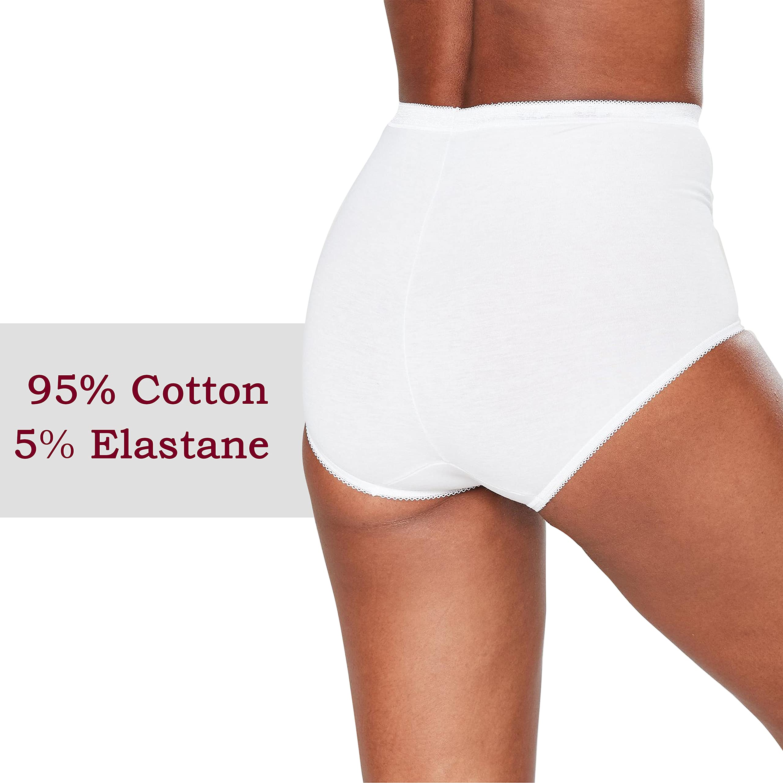 6 Pack Women's Cotton High Waist Underwear - Soft Full Coverage Briefs for Everyday Comfort, Sports & Sleep - Multipack of 6 Basic Panties (Sizes 12-24) | Perfect for Workouts, Lounging & Nightwear