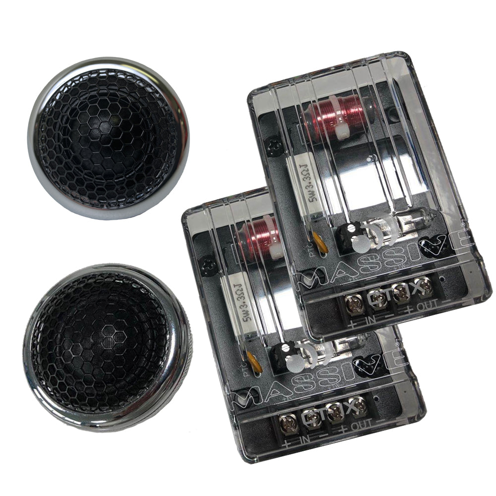 100W RMS CT1X 25mm Silk Dome Chrome Tweeters (Pair) - High-Performance Car Audio & Home Theater Tweeters for Crisp, Clear Sound