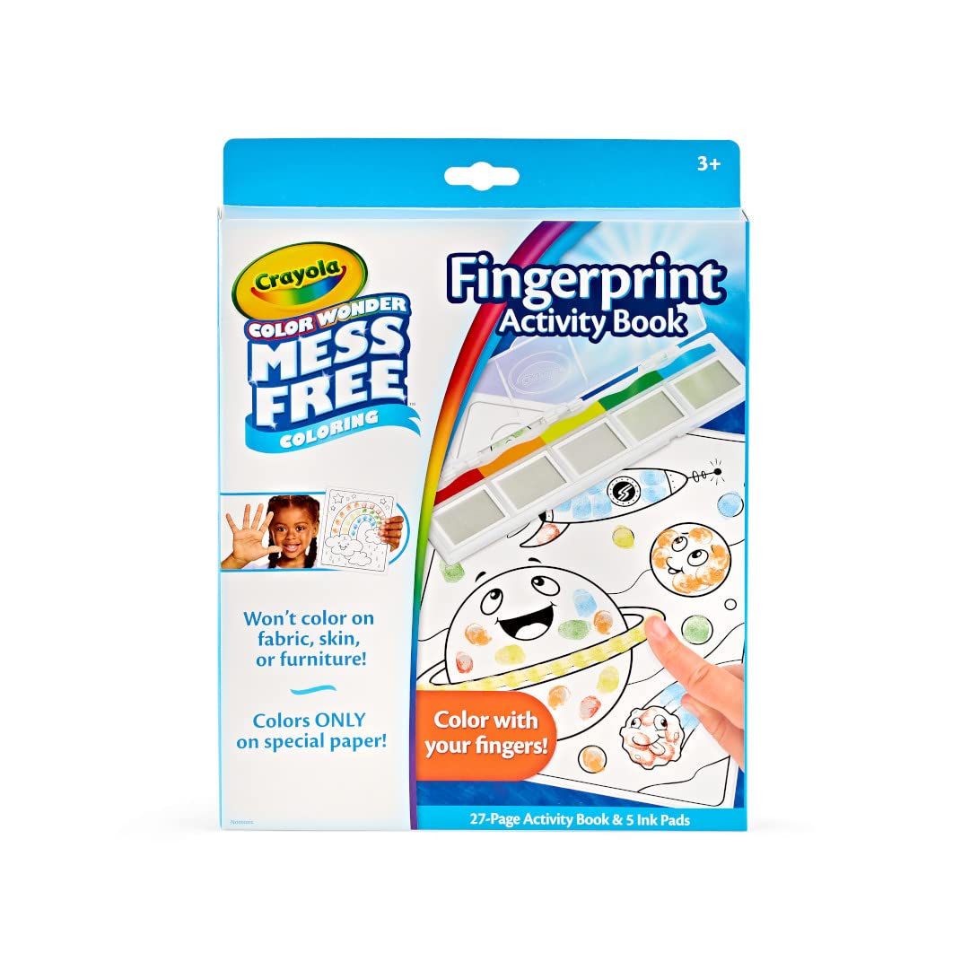 Crayola Color Wonder Mess-Free Fingerprint Ink Painting Activity Set - Safe & Washable Finger Painting Kit for Toddlers, Kids Travel Art Supplies, Creative Gift for Boys & Girls - Perfect for Home, School & On-The-Go Fun