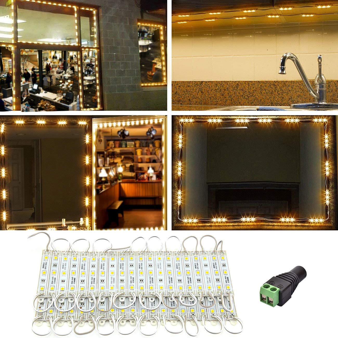 Waterproof LED Storefront Lights - 40PCS 5050 Strip Lights for Business Signs & Window Decor