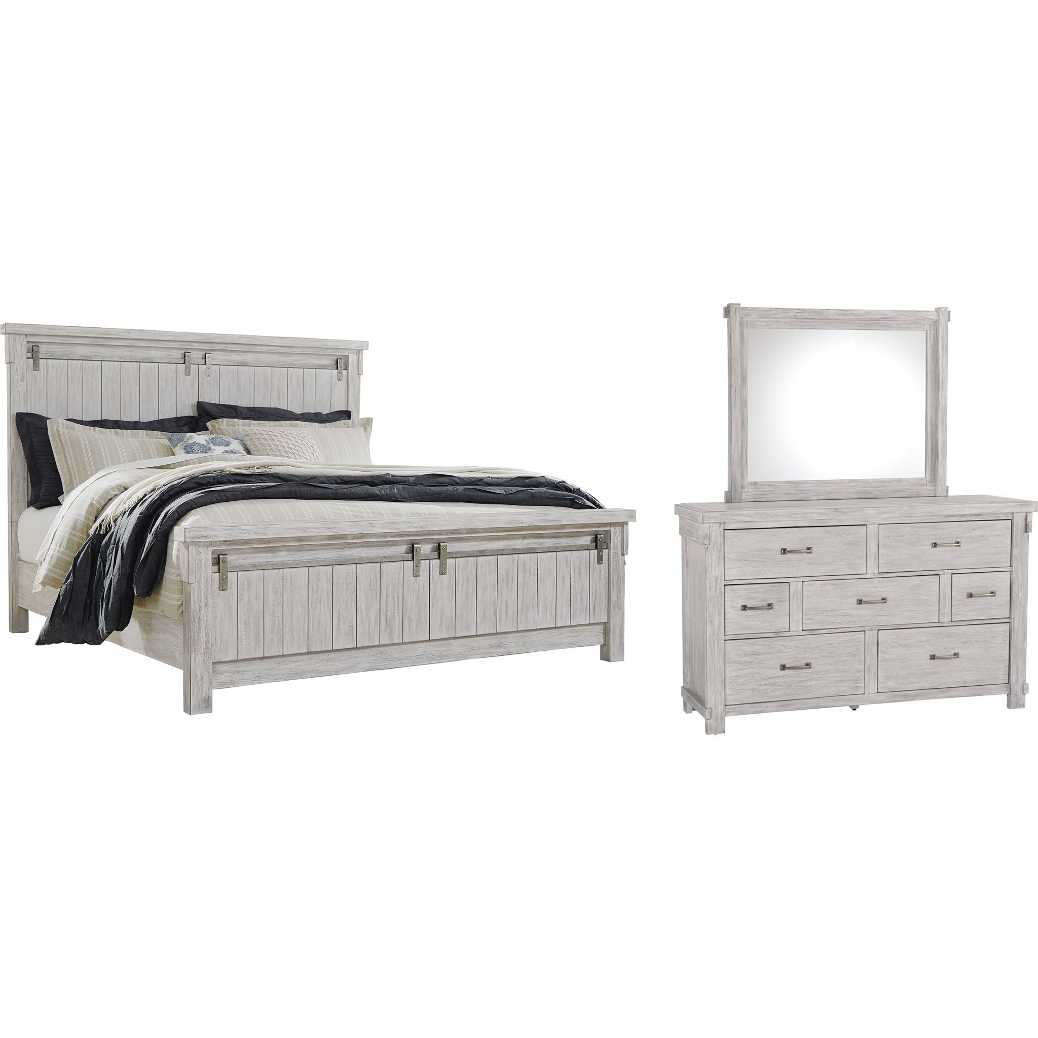 Brashland 5-Piece Queen Bedroom Set - Modern Bed Frame, Nightstand & Dresser - Perfect for Master Bedroom or Guest Room