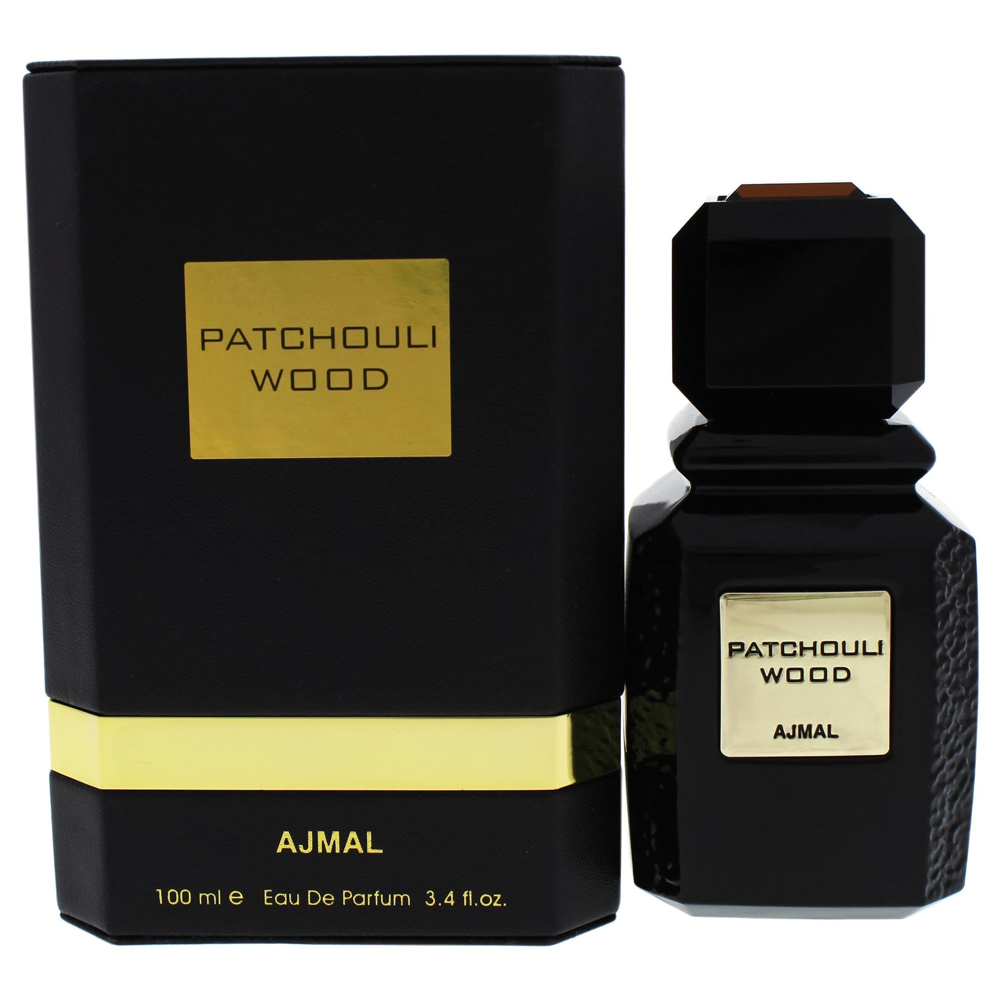 Ajmal Patchouli Wood Unisex Eau de Parfum - 3.4 oz / 100ml Long-Lasting Fragrance Spray for Men & Women | Perfect for Date Night, Office Wear & Special Occasions