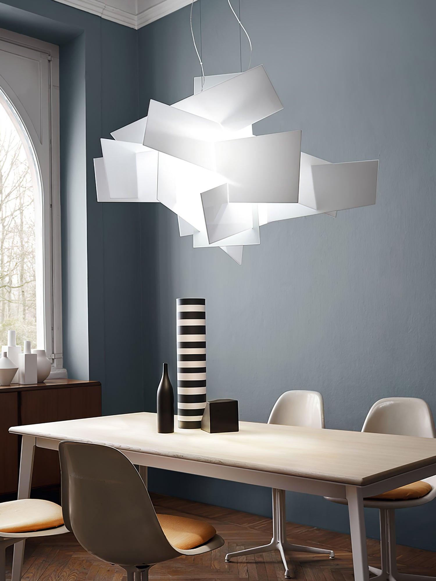 White Frato Pendant Lamp - Modern Glass Hanging Light Fixture for Dining Room, Kitchen Island & Bedroom Decor