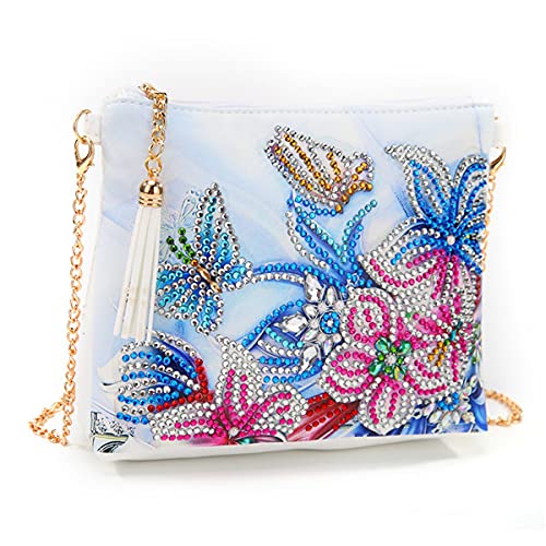 Daffodil Flower Diamond Painting Crossbody Bag for Women - Small Leather Wallet Shoulder Purse with Zipper, DIY Special Shaped Handbag for Makeup & Essentials (Perfect for Travel, Shopping & Daily Use)