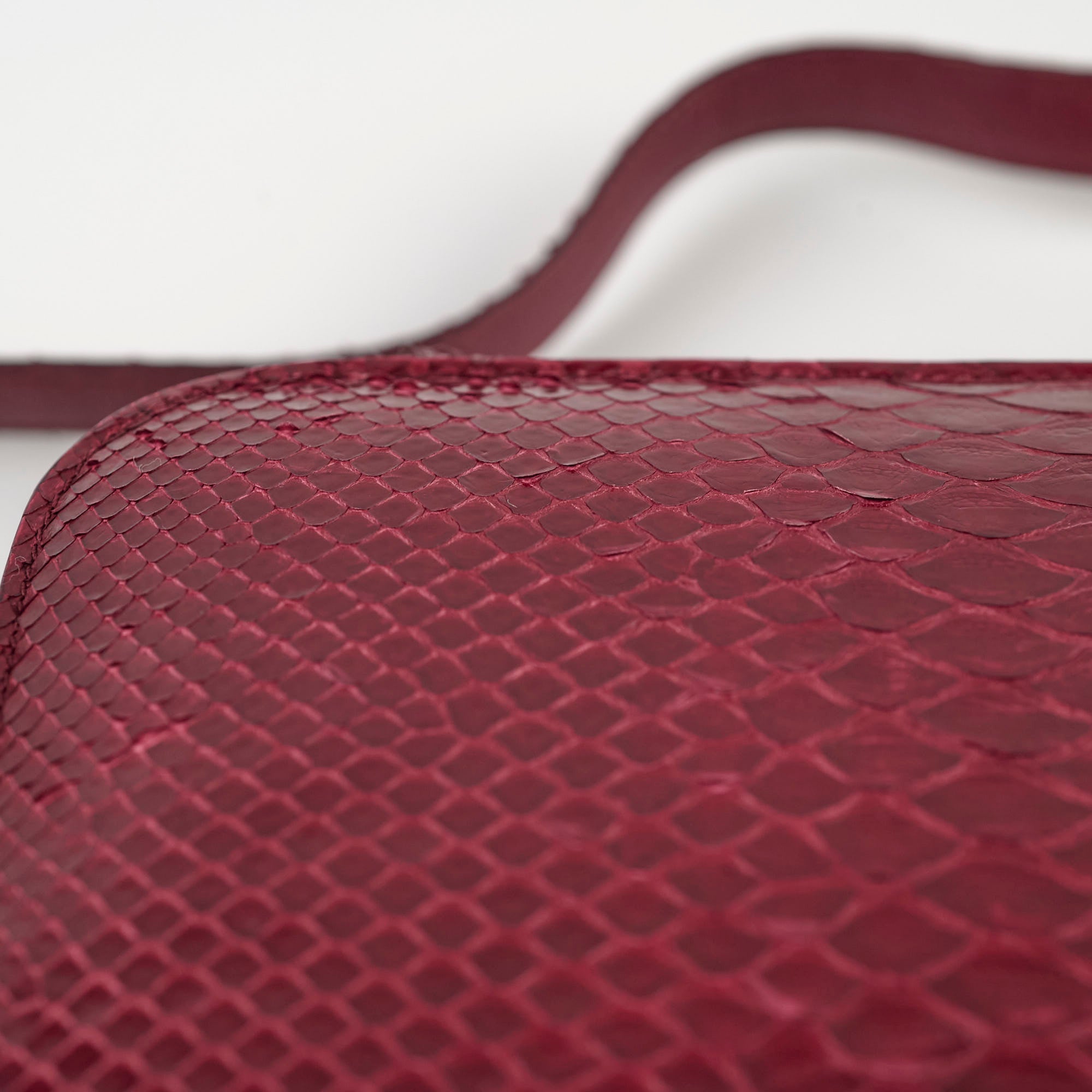 Celine Python Medium Classic Box Bag in Burgundy - Luxury Crossbody Purse for Women, Perfect for Work, Evening & Special Occasions