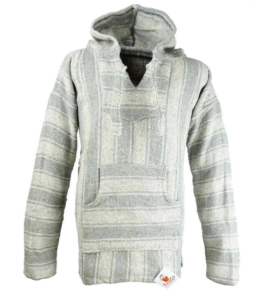 Premium Baja Hoodie Sweatshirt Pullover - Soft Mexican Jerga Poncho for Men & Women - Perfect for Beach, Camping & Outdoor Adventures