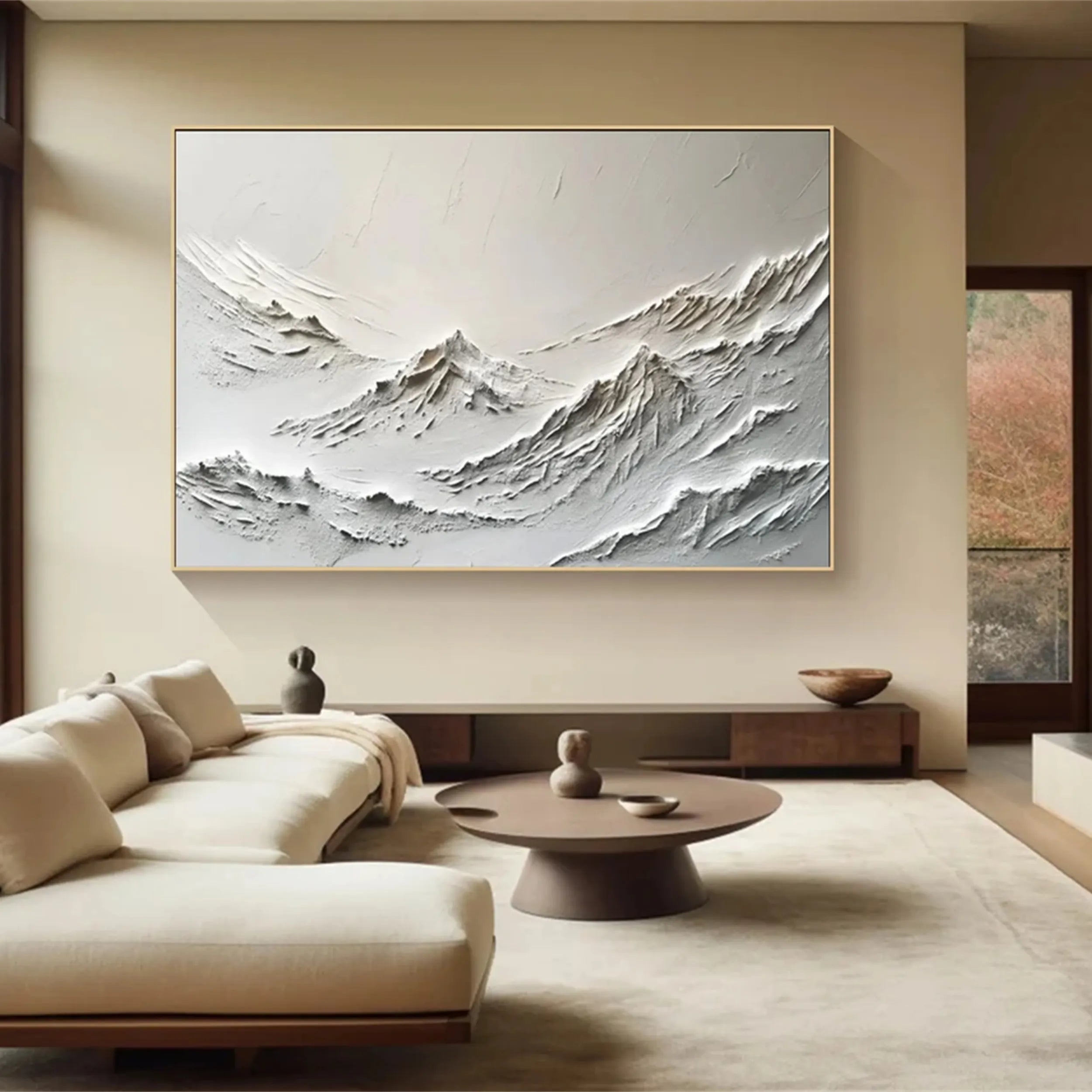 Minimalist Textured Plaster Art Painting - Modern Abstract Wall Decor for Living Room, Bedroom & Office | #MM242