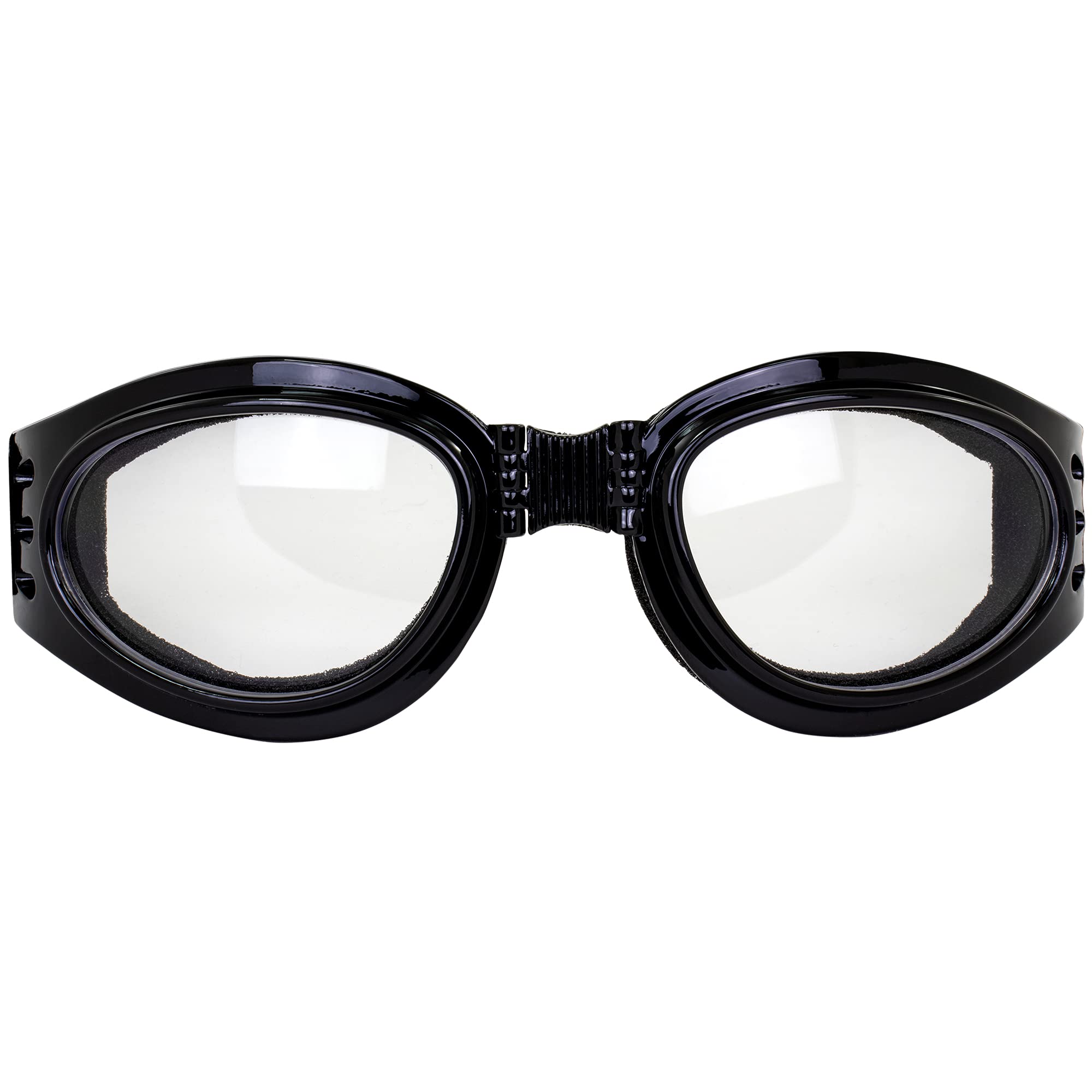 Global Vision 3 Foldable Motorcycle Goggles - Clear, Smoked & Yellow Mirrored Lenses for Burning Man Festival | UV Protection, Windproof Riding Glasses for Motorcycle, ATV, Snowmobile & Outdoor Adventures