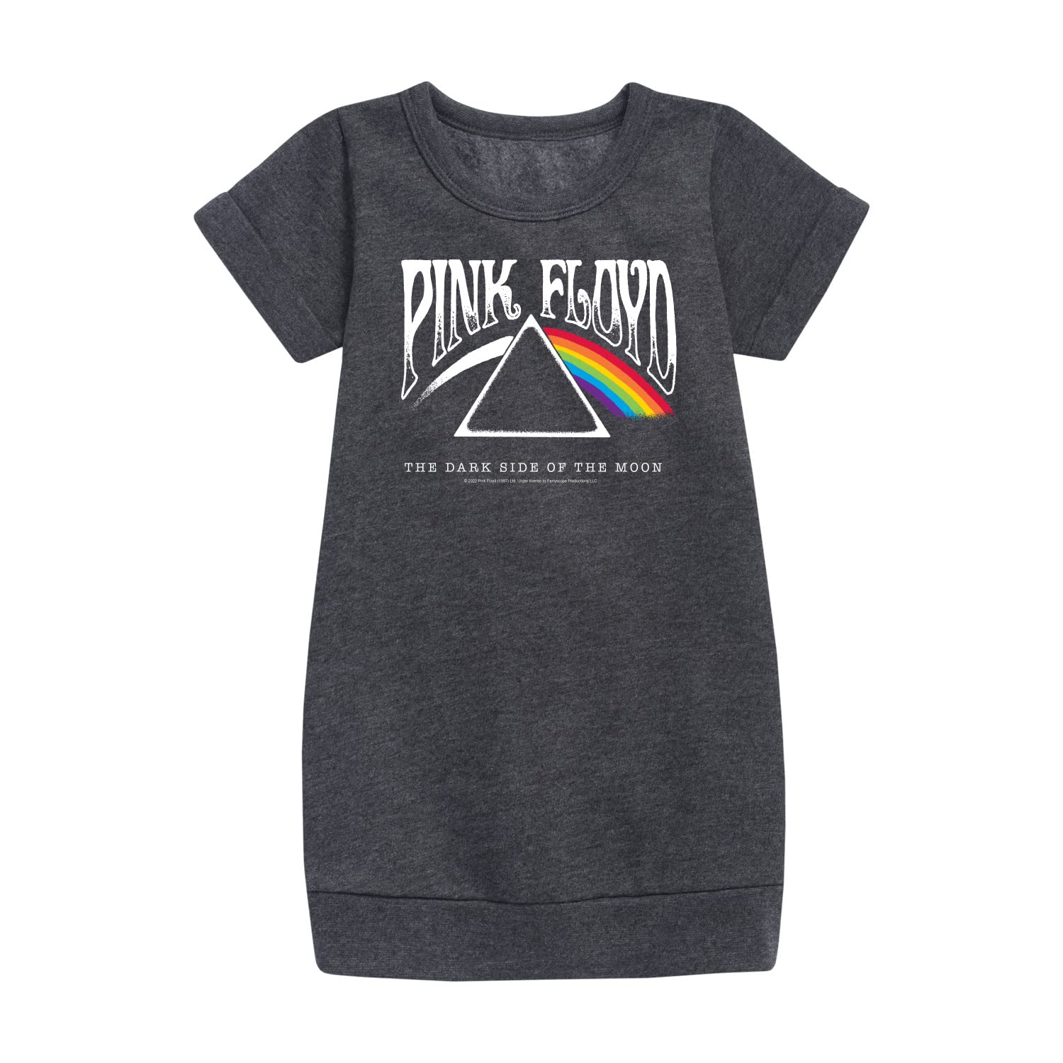 HYBRID APPAREL Pink Floyd Dark Side of The Moon Fleece Dress for Toddler & Youth Girls - Soft & Warm Music Band Outfit for Concerts, School & Casual Wear