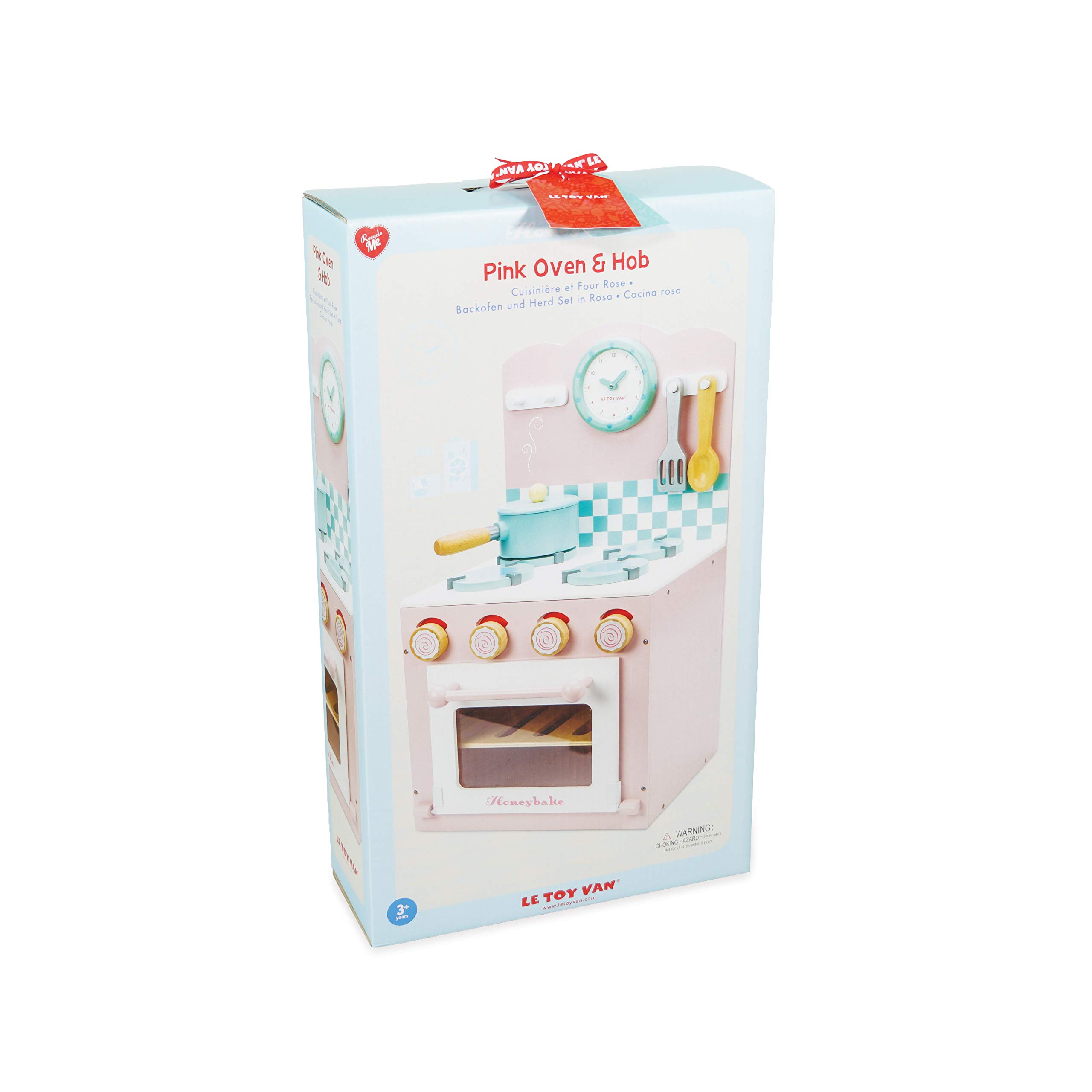 Le Toy Van - Colorful Wooden Honeybake Oven & Hob Pink Set | Wooden Pretend Play Kitchen Toy for Kids | Role Play Cooking Set for Boys & Girls | Perfect for Imaginative Play & Early Learning