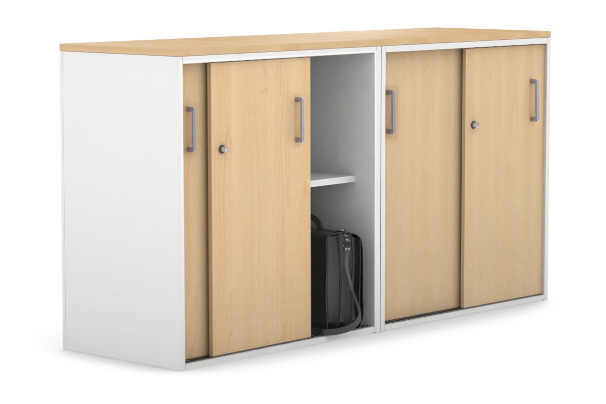 Modern Medium Sliding Door Credenza Cabinet - 1600W x 900H x 450D - Perfect for Home Office, Living Room & Bedroom Storage Organization